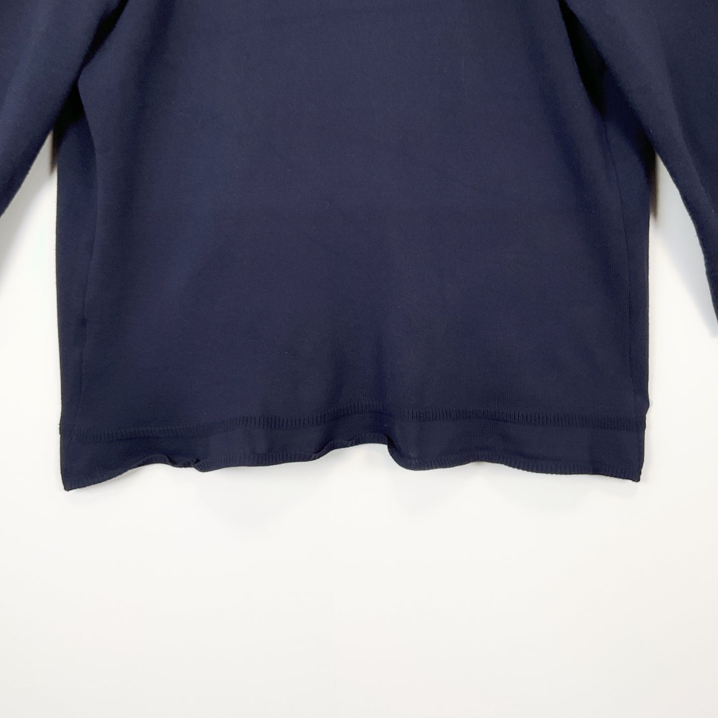 MAGGIE T - Navy Long Sleeve Cardigan with Metal Eyelets in Bottom