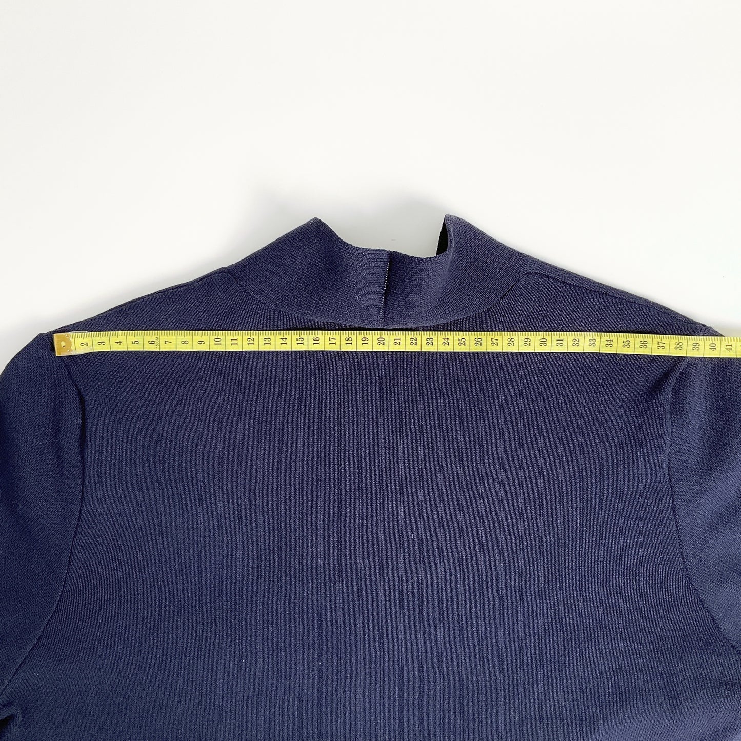 MAGGIE T - Navy Long Sleeve Cardigan with Metal Eyelets in Bottom