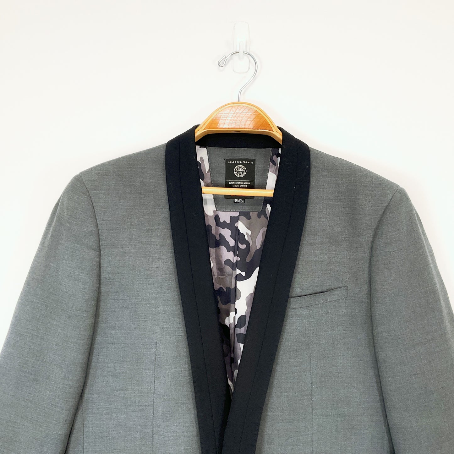 SELECTED - Men's Grey Blazer Whit Black Lapel