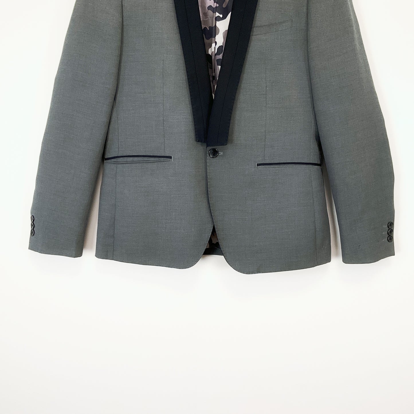 SELECTED - Men's Grey Blazer Whit Black Lapel