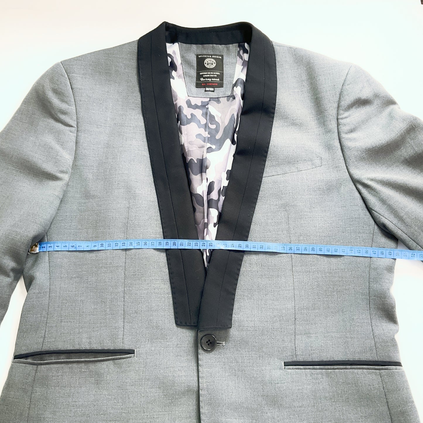 SELECTED - Men's Grey Blazer Whit Black Lapel