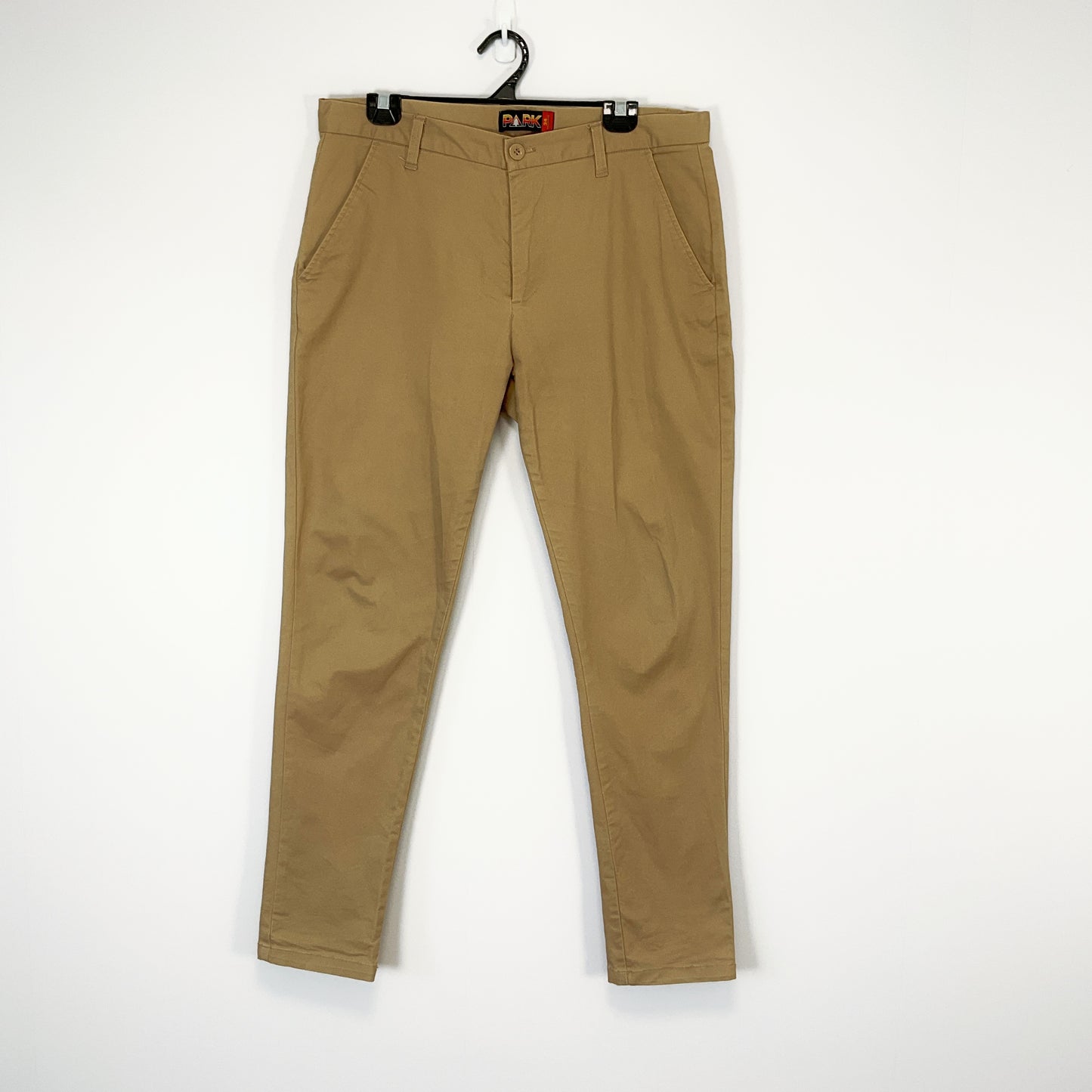 PARK - Casual Cotton Straight-Leg Khaki Trousers