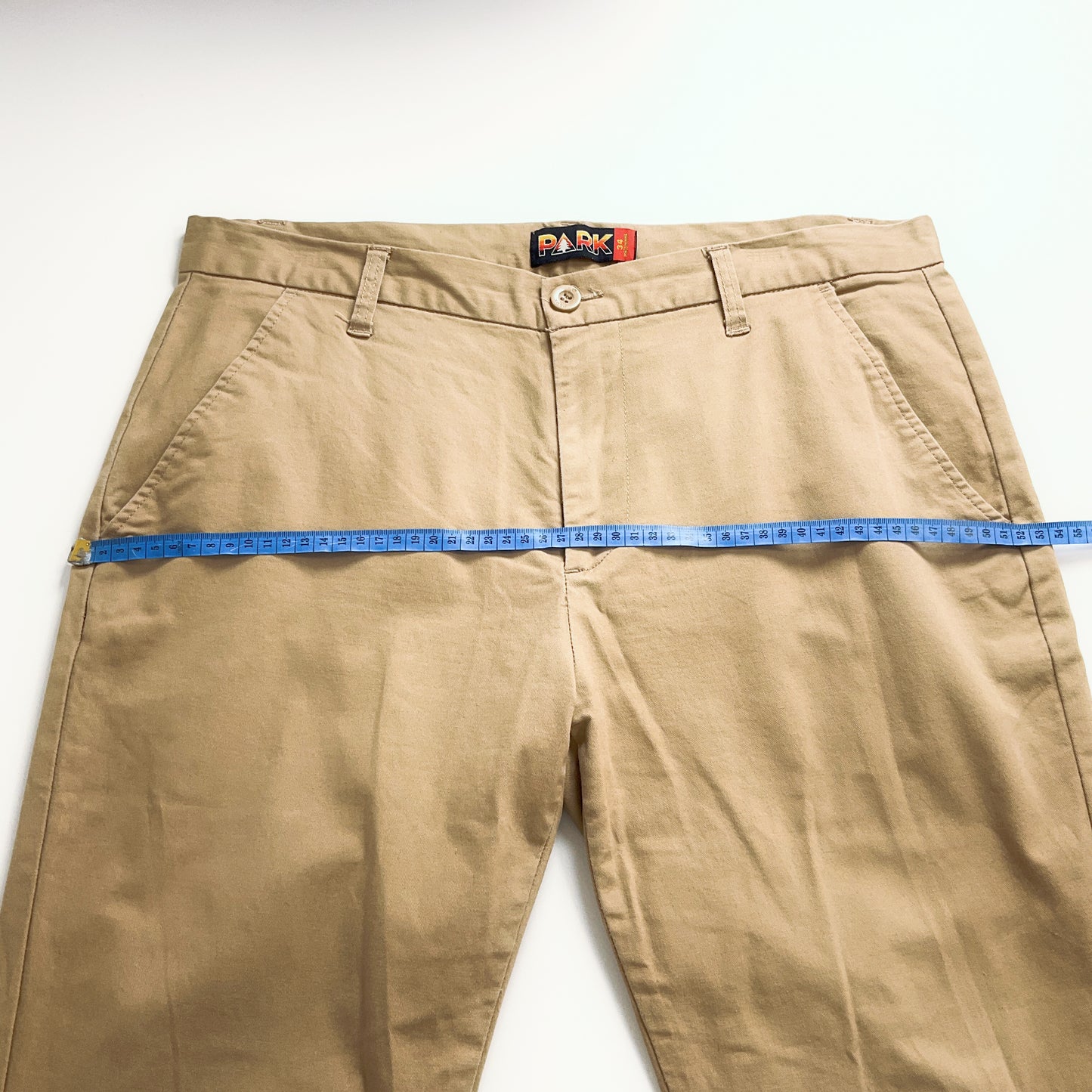 PARK - Casual Cotton Straight-Leg Khaki Trousers