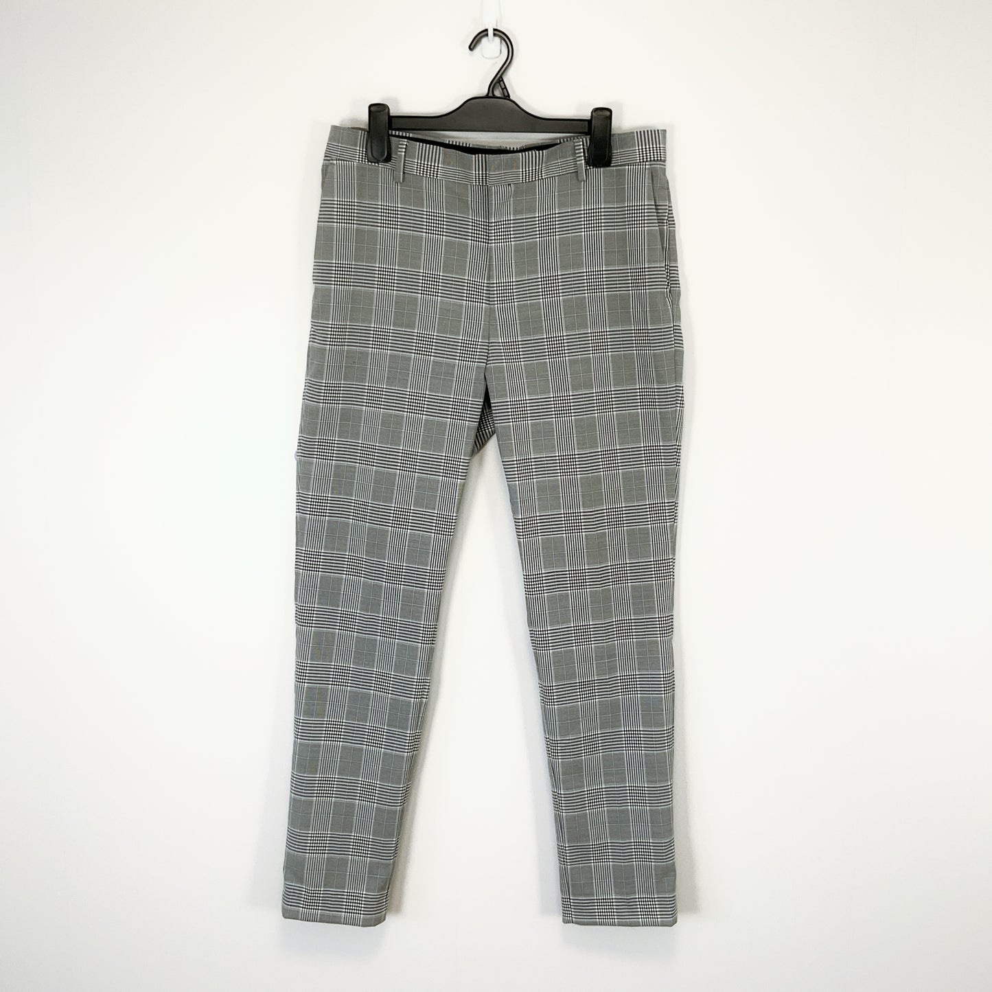 H&M SLIM FIT - Men's Tailored Grey Plaid Pants