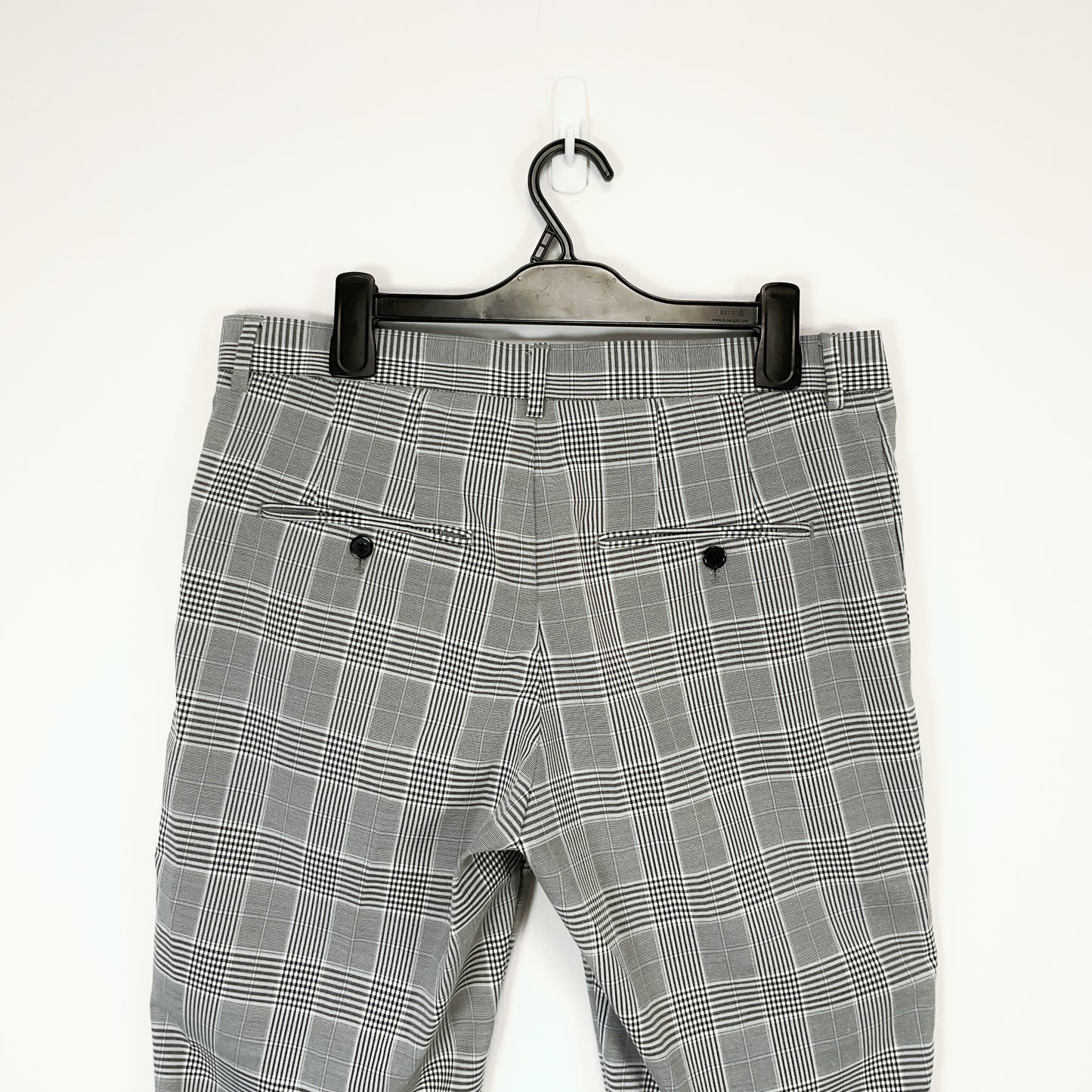 H&M SLIM FIT - Men's Tailored Grey Plaid Pants