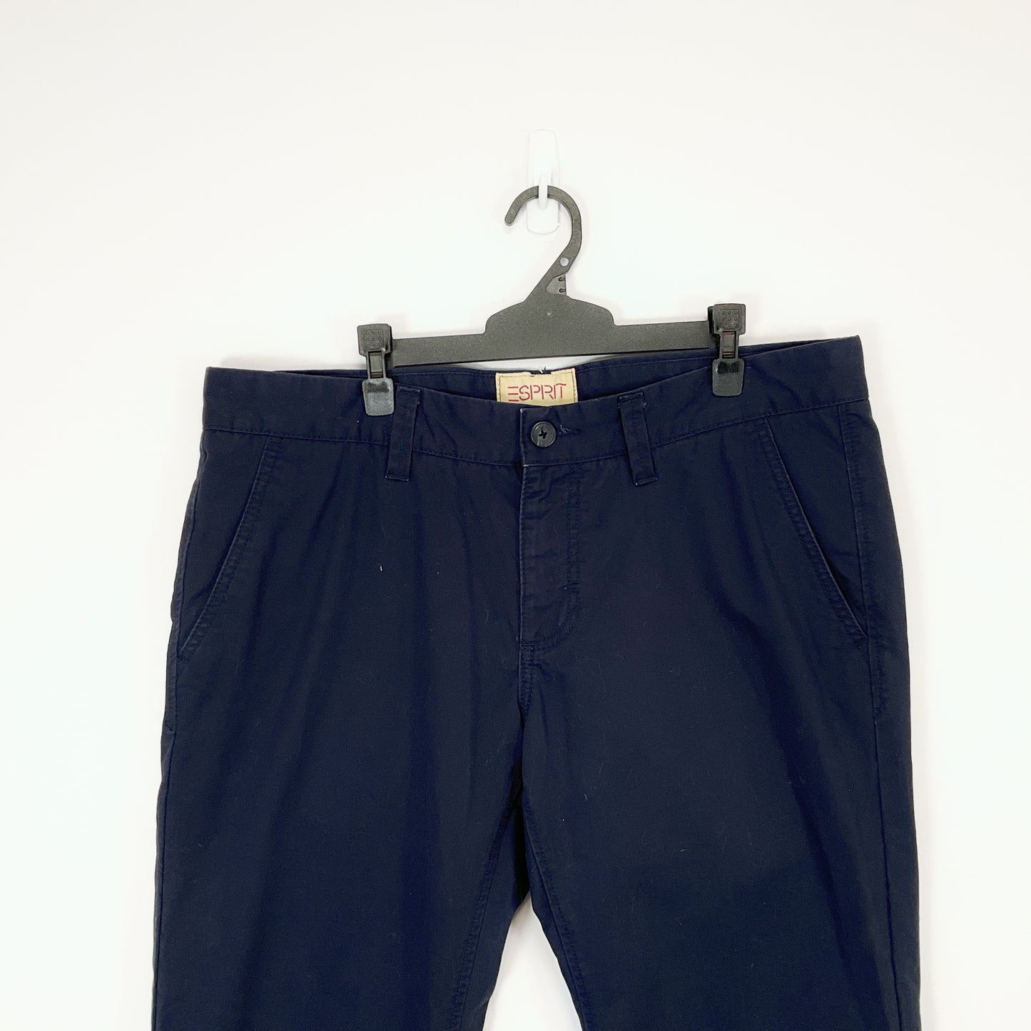 ESPRIT - Men's Casual Navy Straight Leg Cotton Trouser