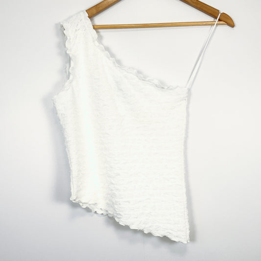 H&M DIVIDED - Wrinkled Fabric One-Shoulder Top