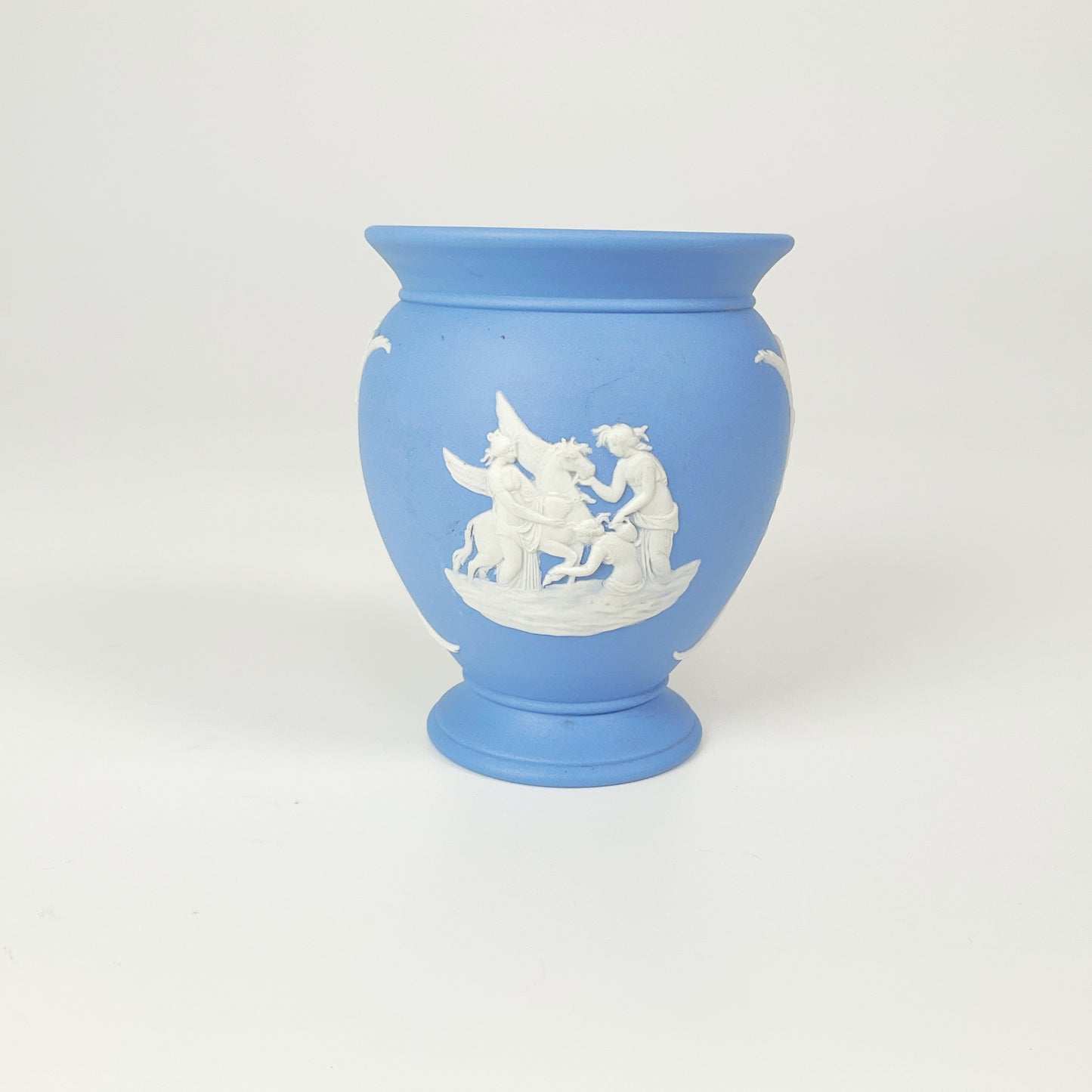 Wedgwood - Blue Jasperware Vase with Classical Relief