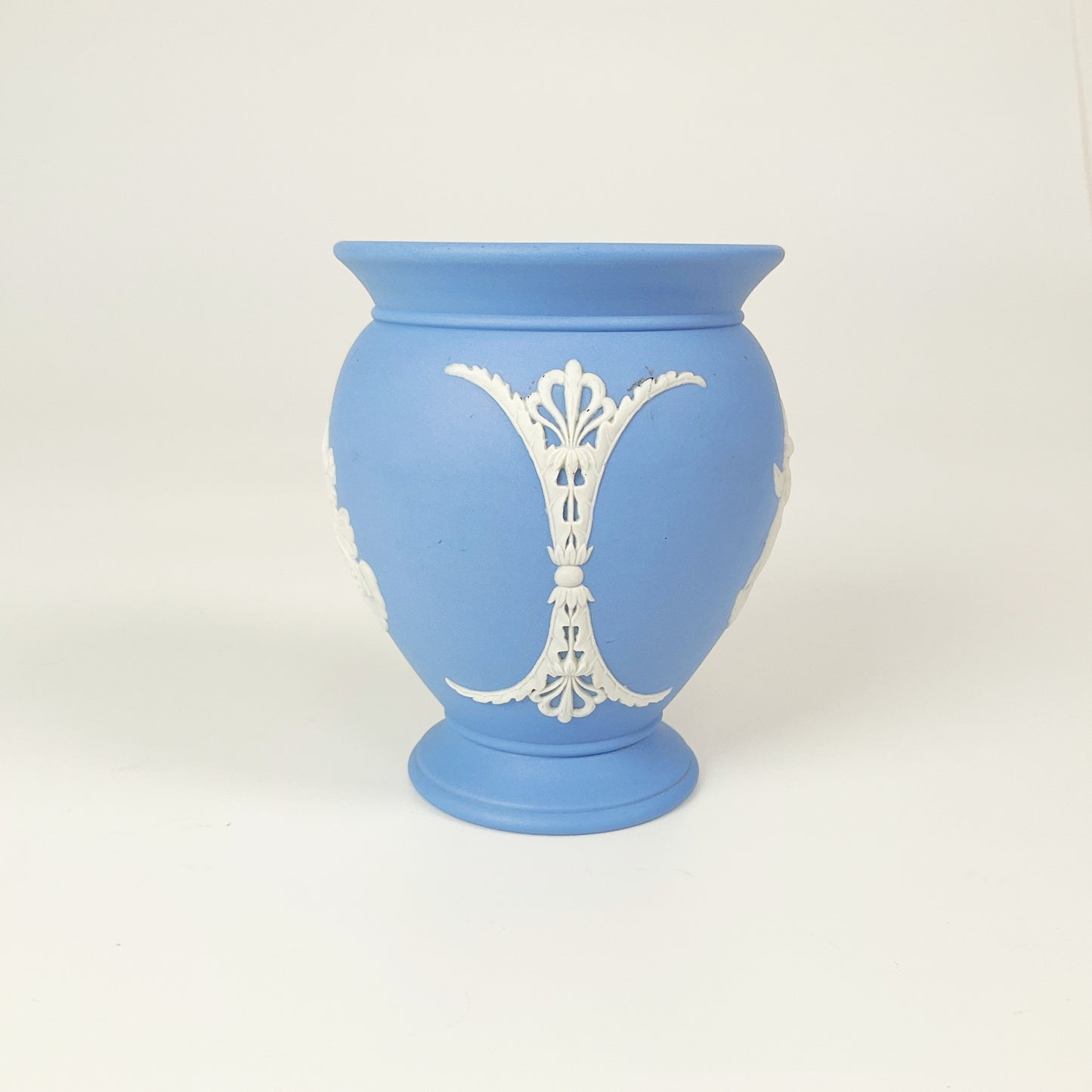 Wedgwood - Blue Jasperware Vase with Classical Relief