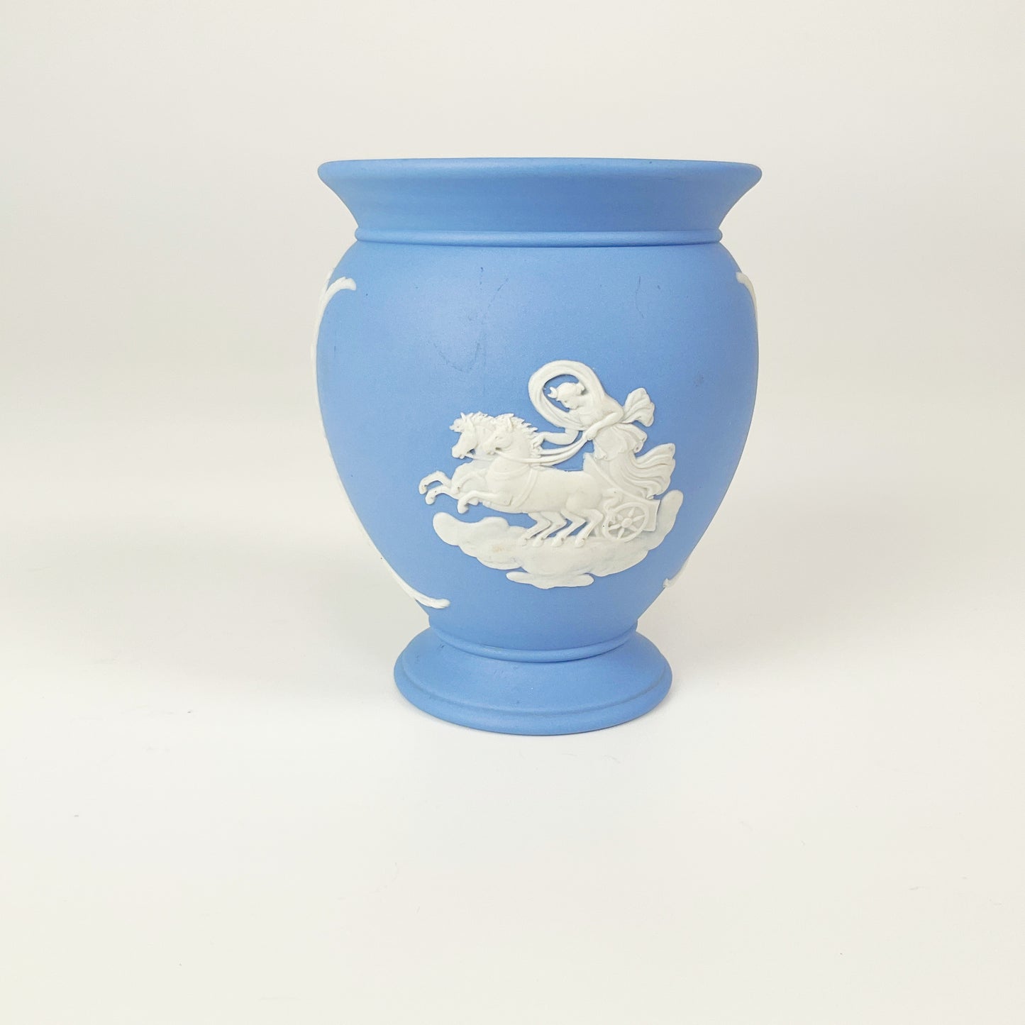 Wedgwood - Blue Jasperware Vase with Classical Relief