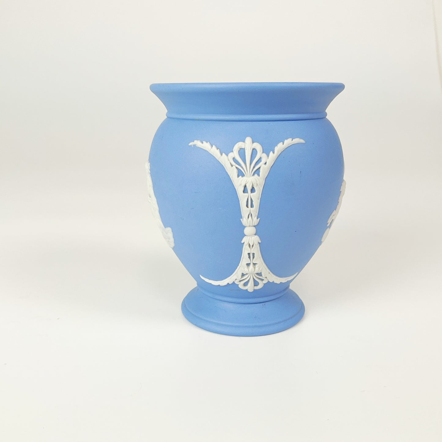 Wedgwood - Blue Jasperware Vase with Classical Relief