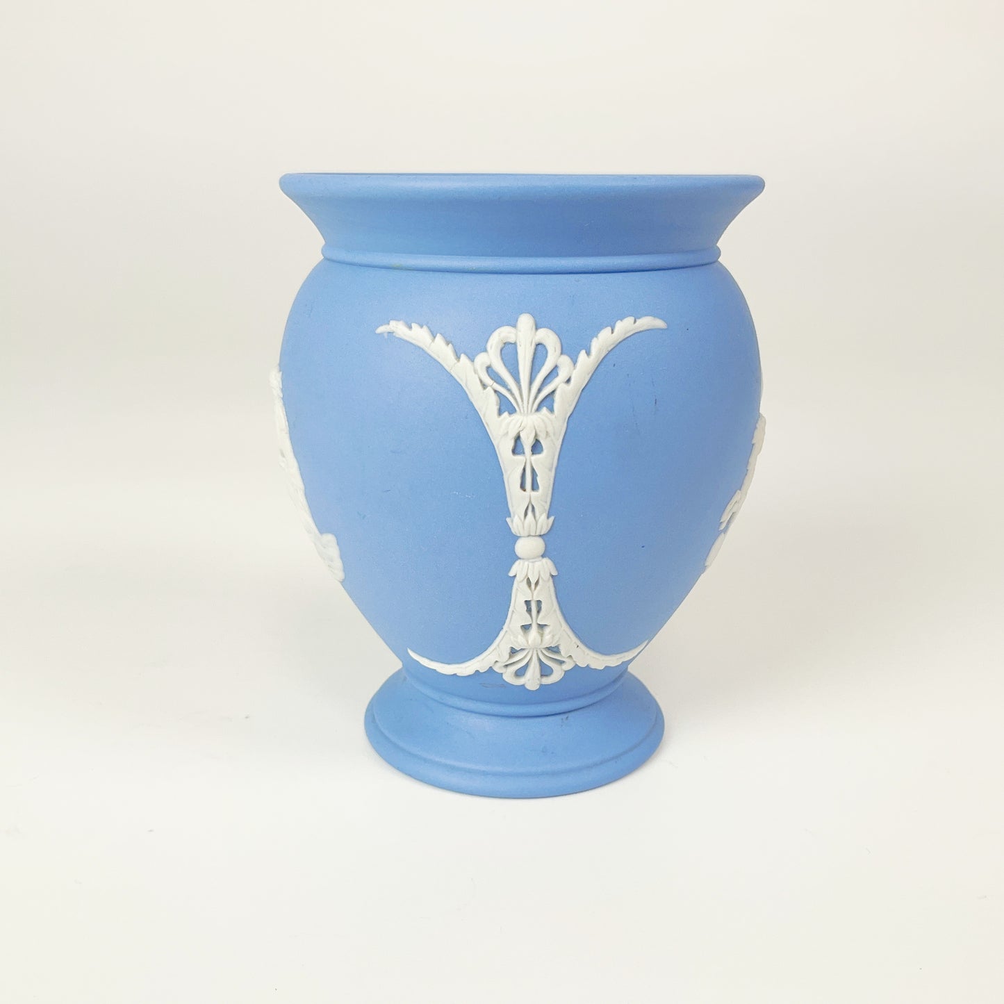 Wedgwood - Blue Jasperware Vase with Classical Relief