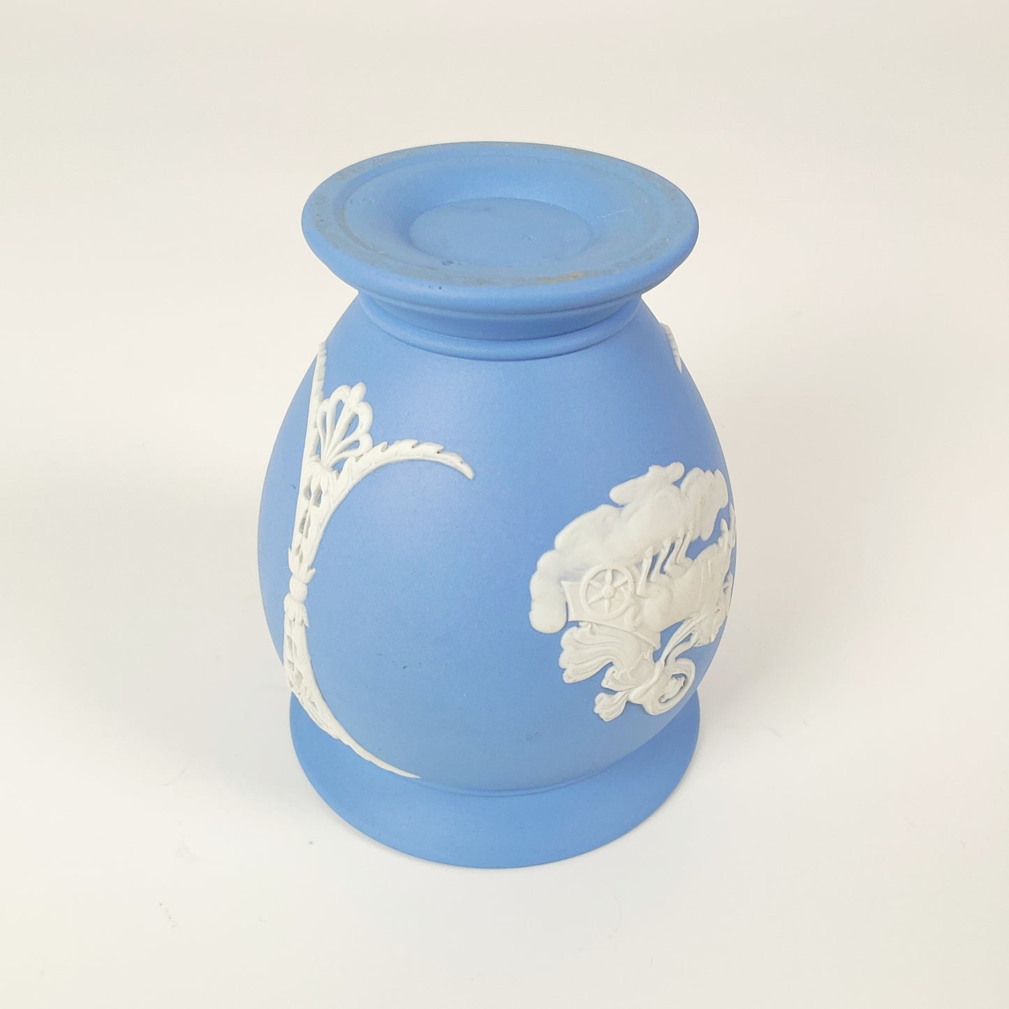 Wedgwood - Blue Jasperware Vase with Classical Relief