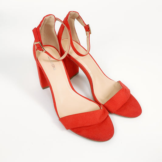 Glassons - Scarlett Fever Orange Open Toed 3 inch Block Heels