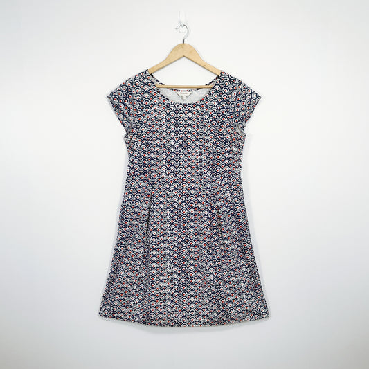 Capture - Cotton Sleeveless Shift Dress in Pattern