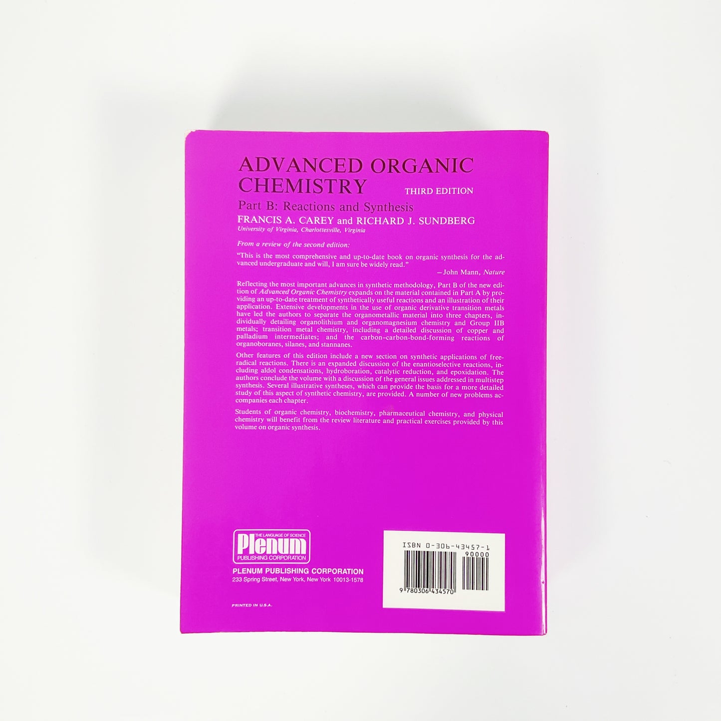 Advanced Organic Chemistry, Part A: Structure and Mechanisms