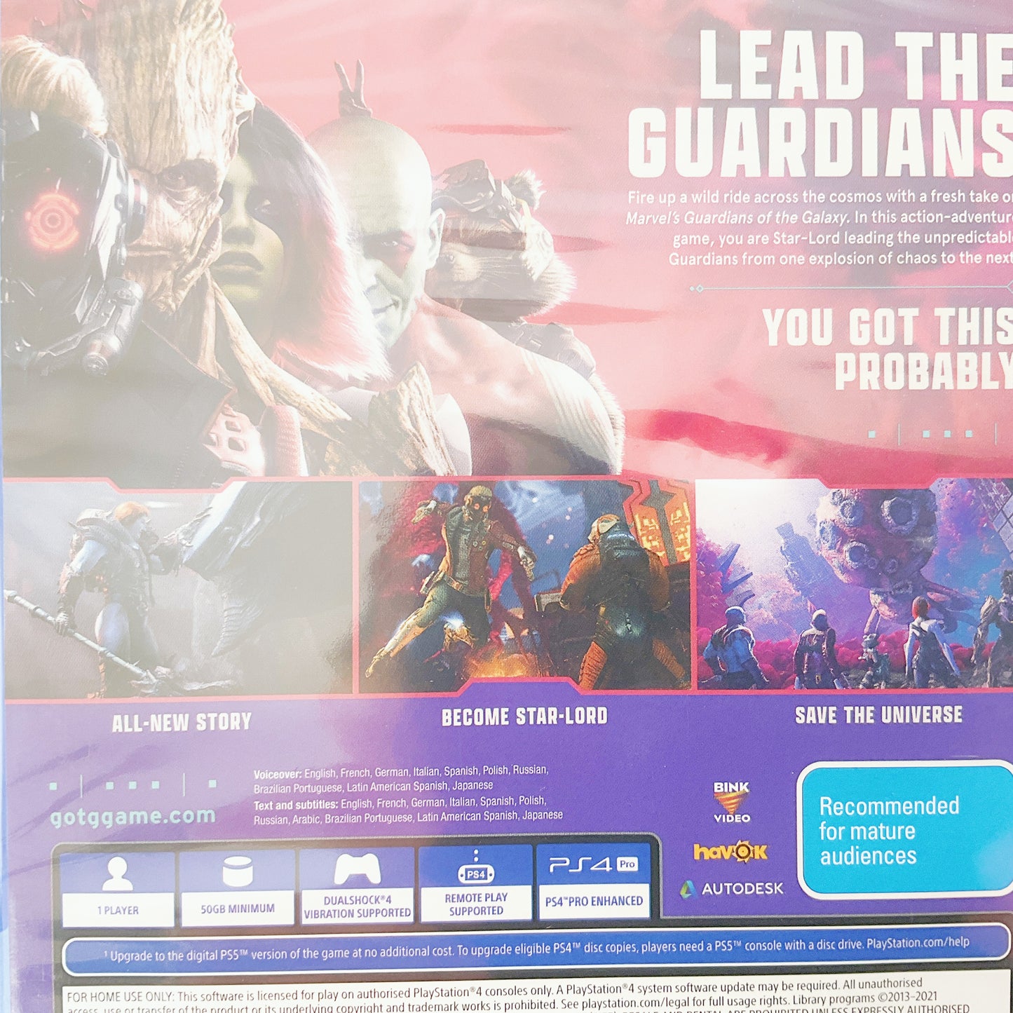 PS4 Game - Marvel - Guardians Of The Galaxy