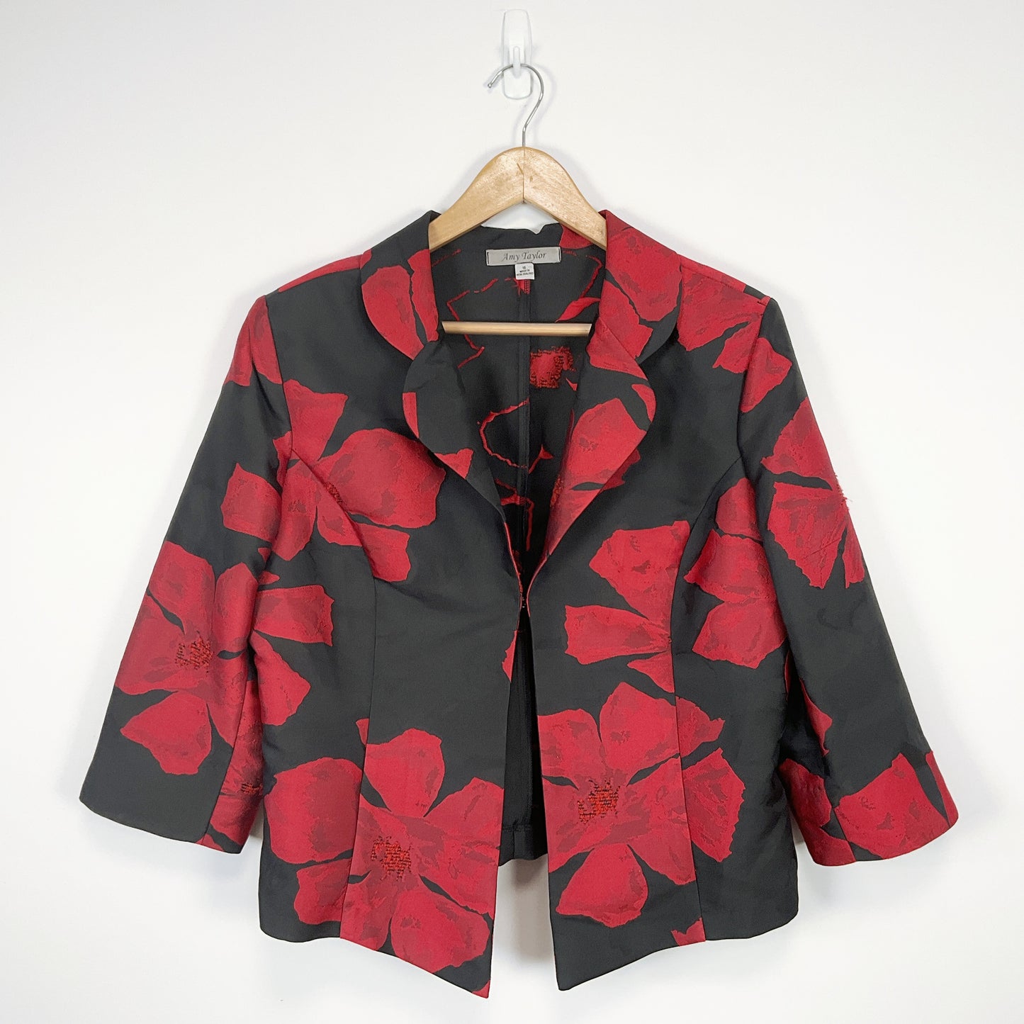 Amy Taylor -Red Floral Blazer – Made in NZ