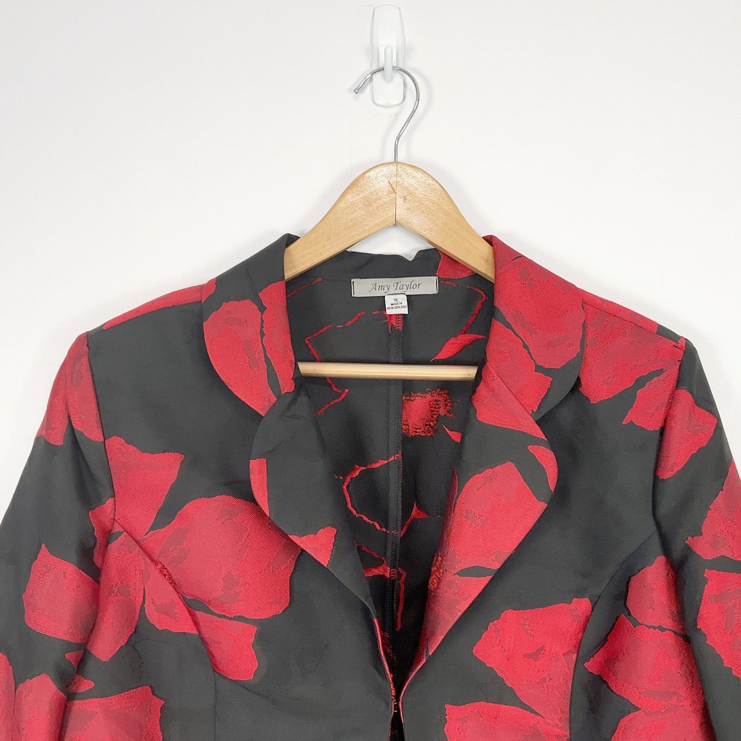 Amy Taylor -Red Floral Blazer – Made in NZ