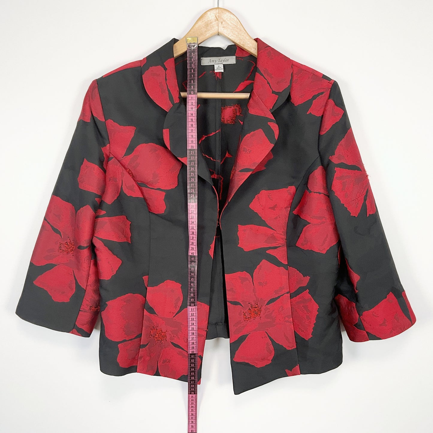 Amy Taylor -Red Floral Blazer – Made in NZ