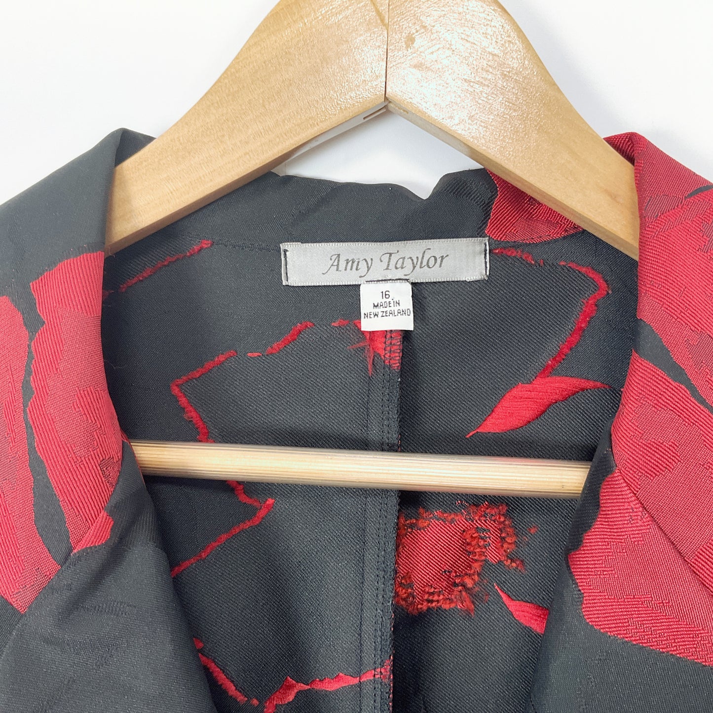 Amy Taylor -Red Floral Blazer – Made in NZ