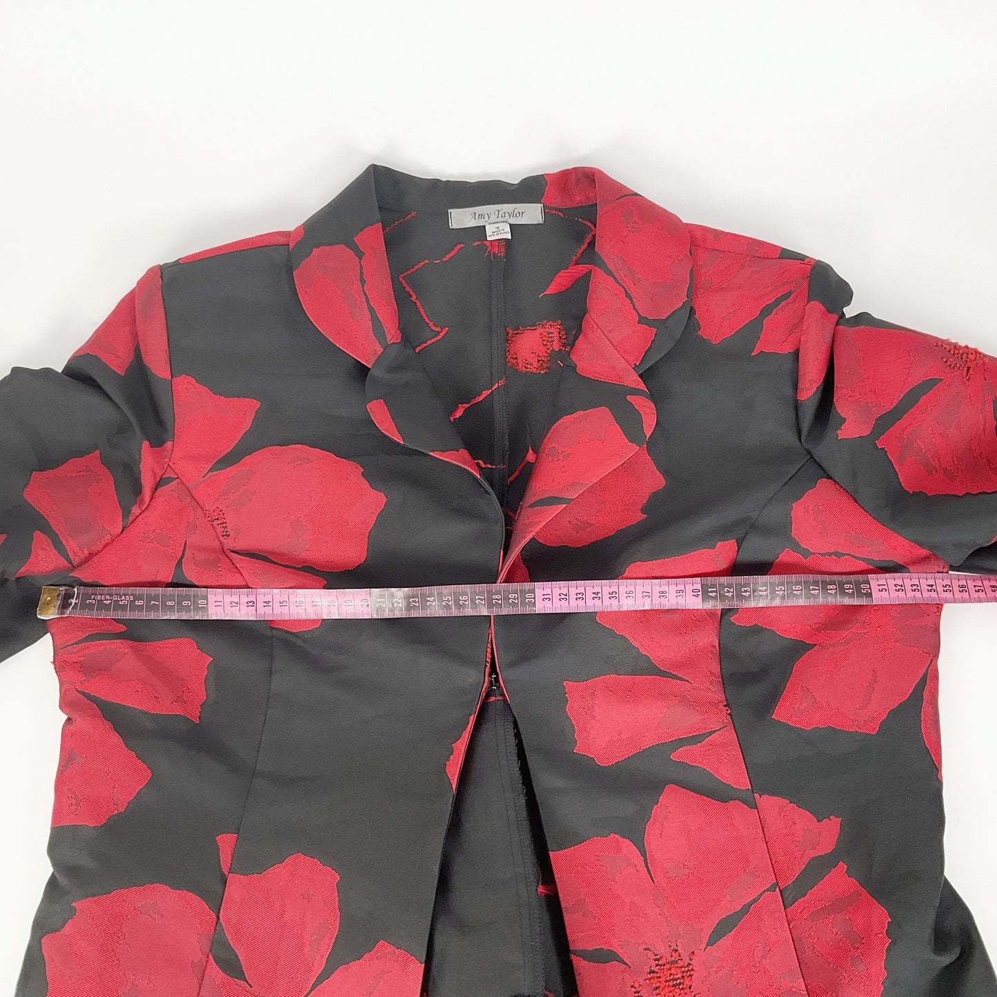Amy Taylor -Red Floral Blazer – Made in NZ