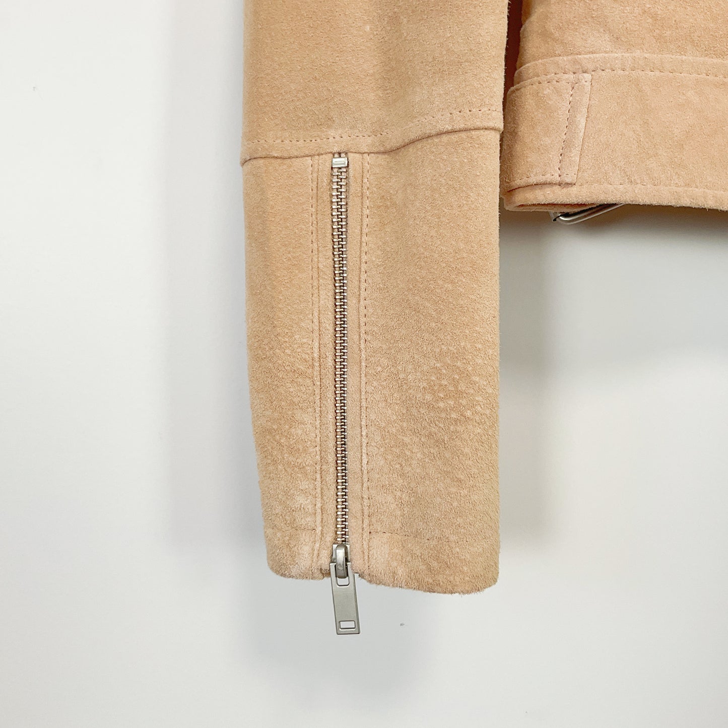 EMERGE - Blush Suede Moto Jacket