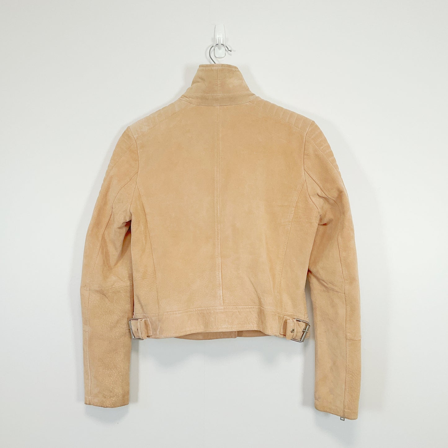 EMERGE - Blush Suede Moto Jacket
