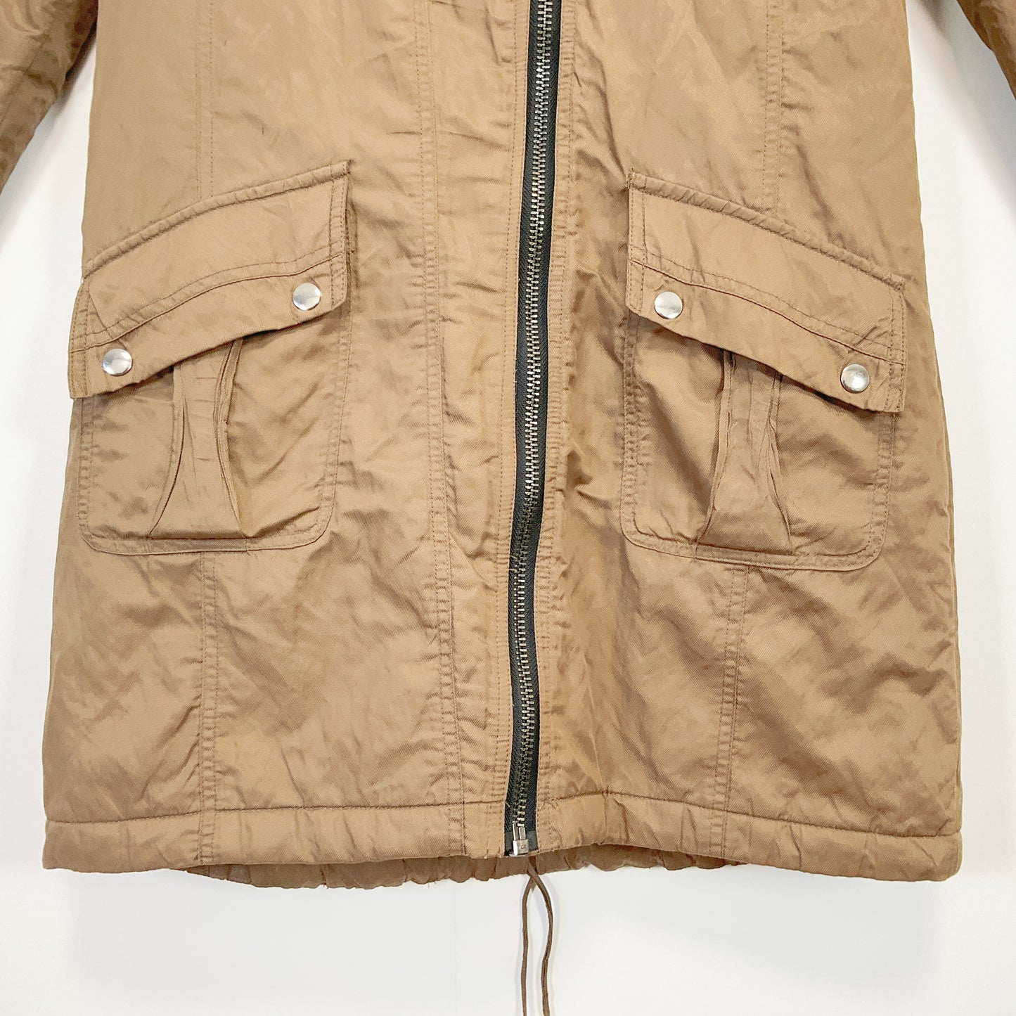 NEXT - Khaki Hooded Parka Coat With Faux Fur Trim