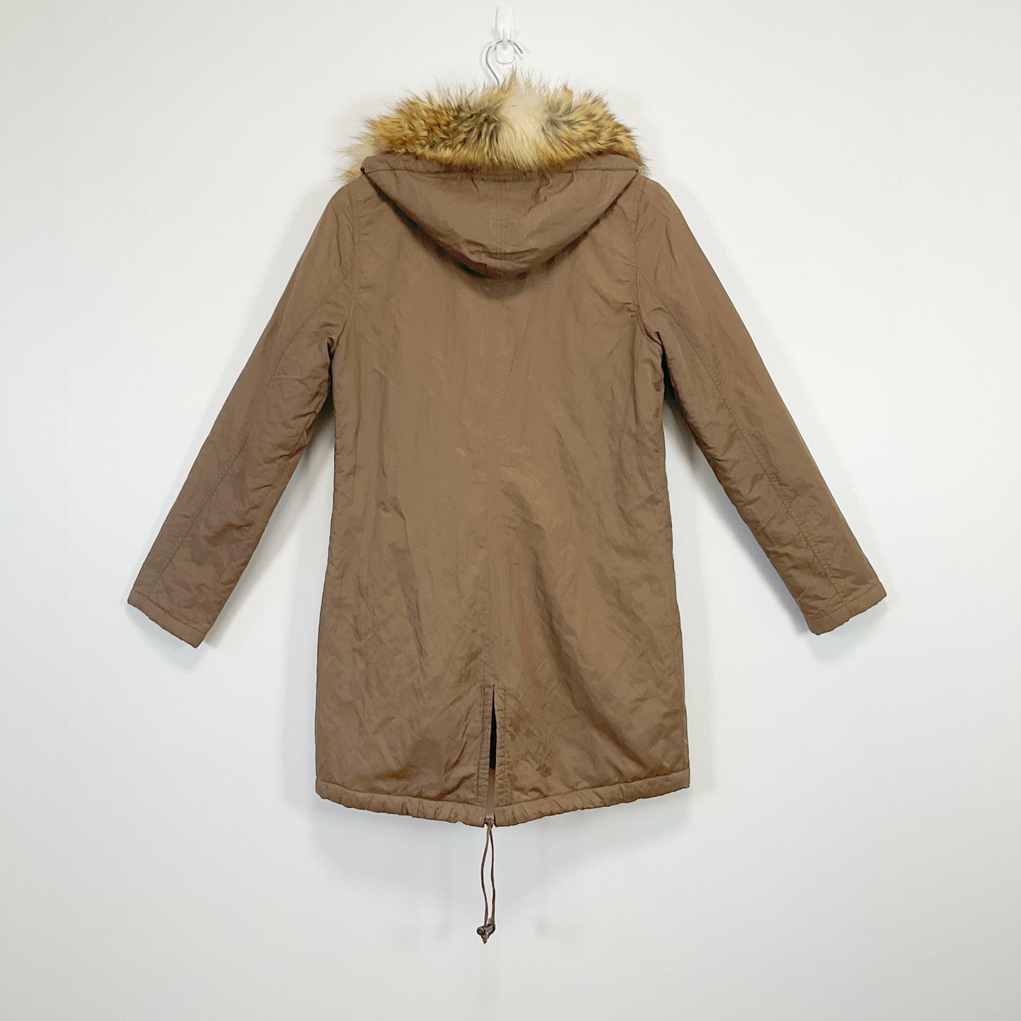 NEXT - Khaki Hooded Parka Coat With Faux Fur Trim