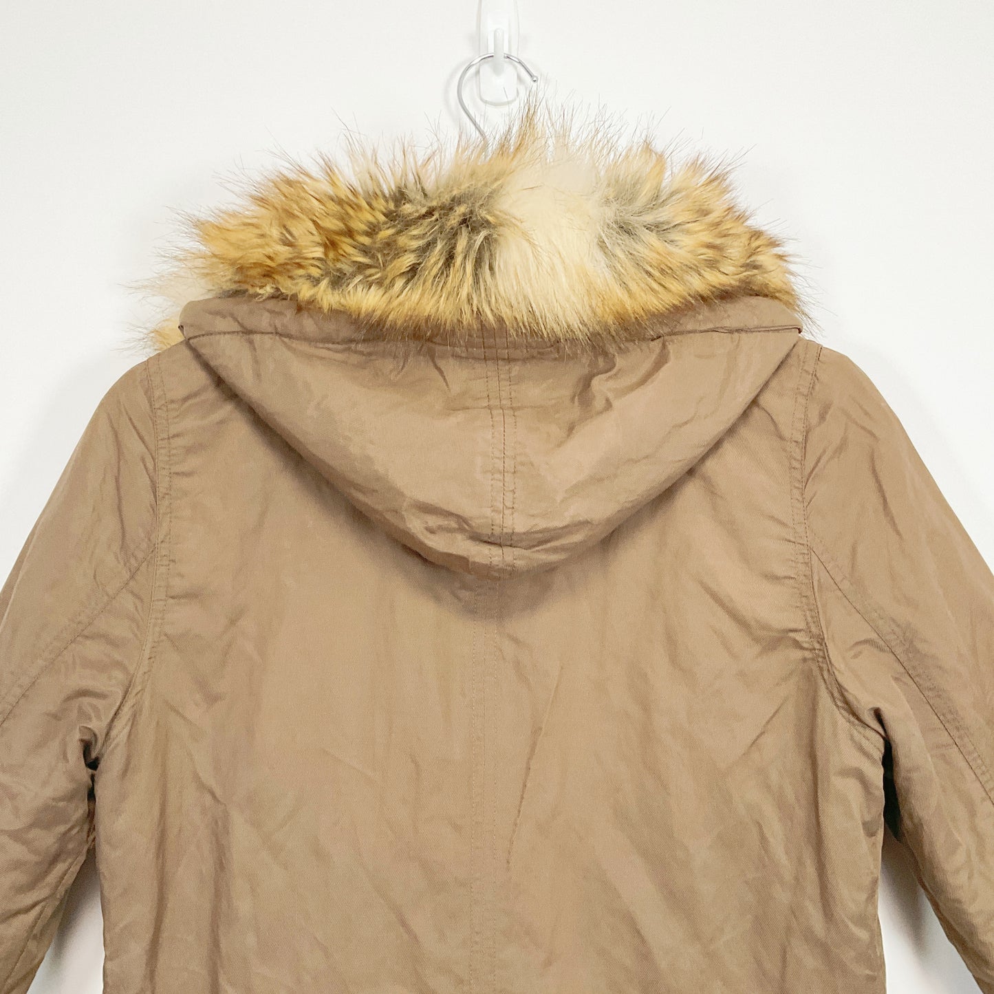 NEXT - Khaki Hooded Parka Coat With Faux Fur Trim