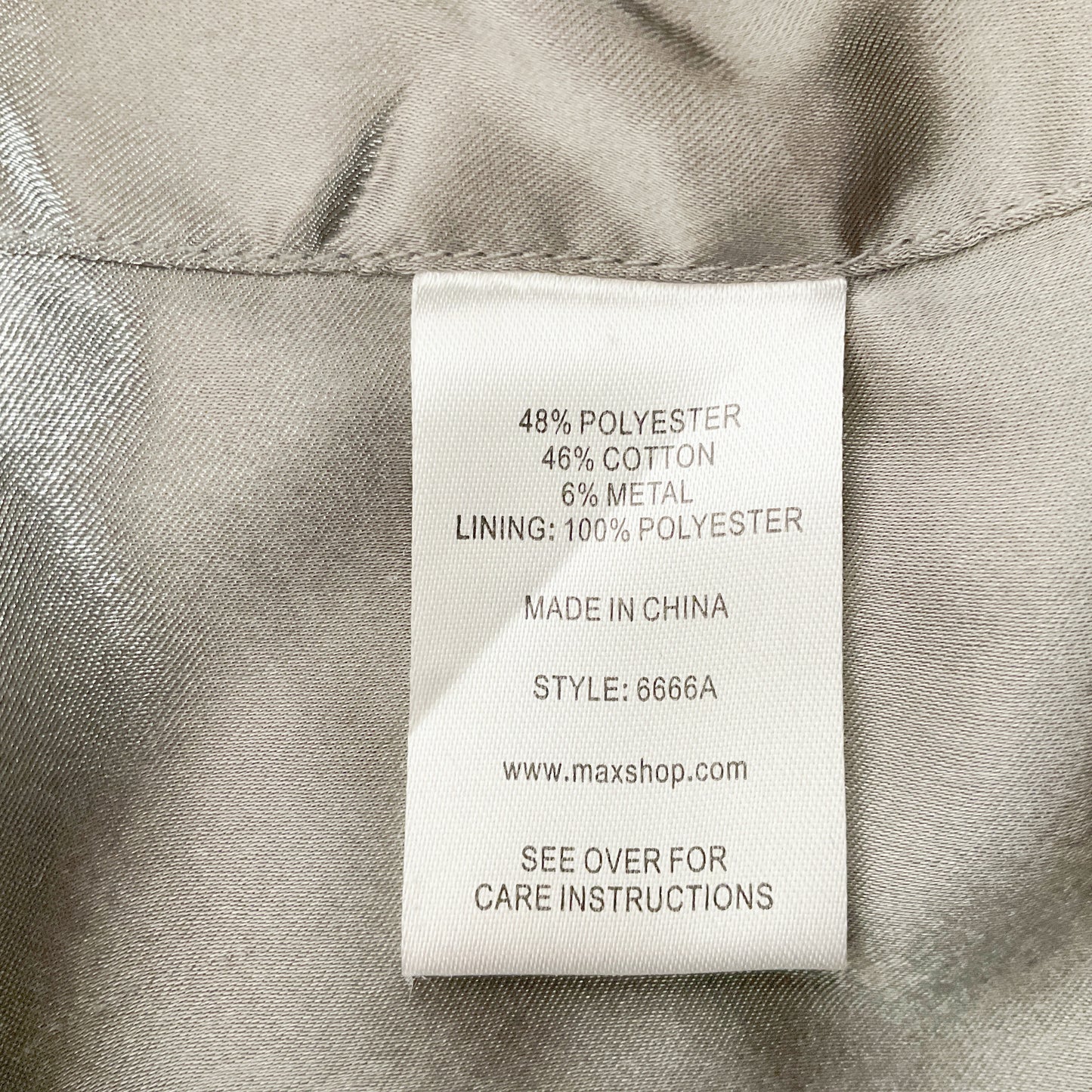 MAX - Metallic Drawstring Windbreak Jacket