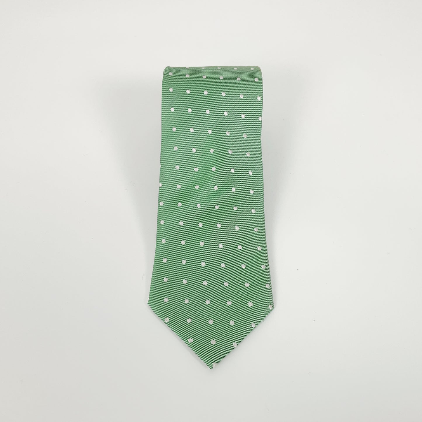 3 Wise Men - Green Polka Dot Silk Tie