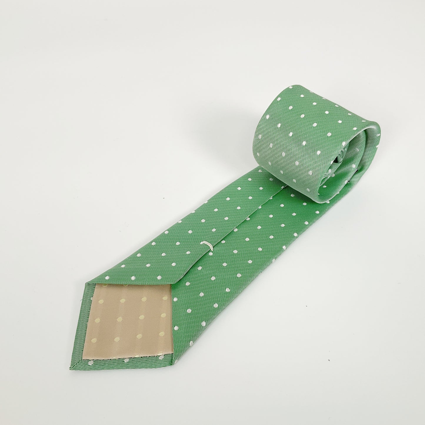 3 Wise Men - Green Polka Dot Silk Tie
