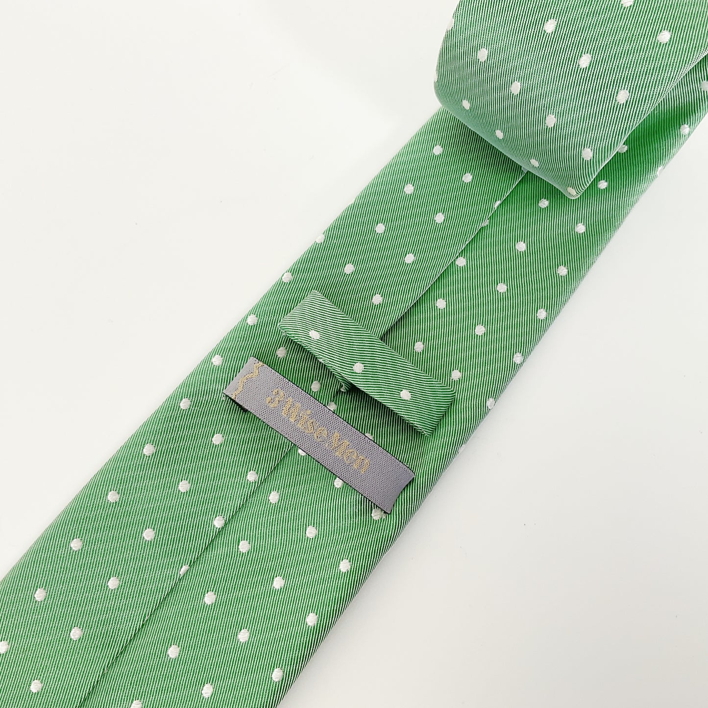 3 Wise Men - Green Polka Dot Silk Tie