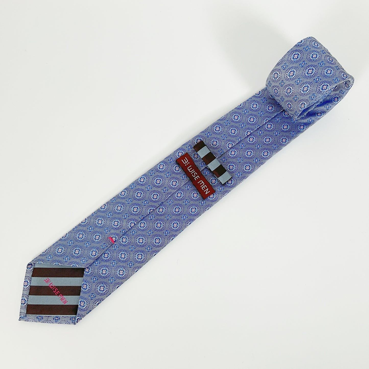 3 Wise Men - Blue-Gray Medallion Silk Tie