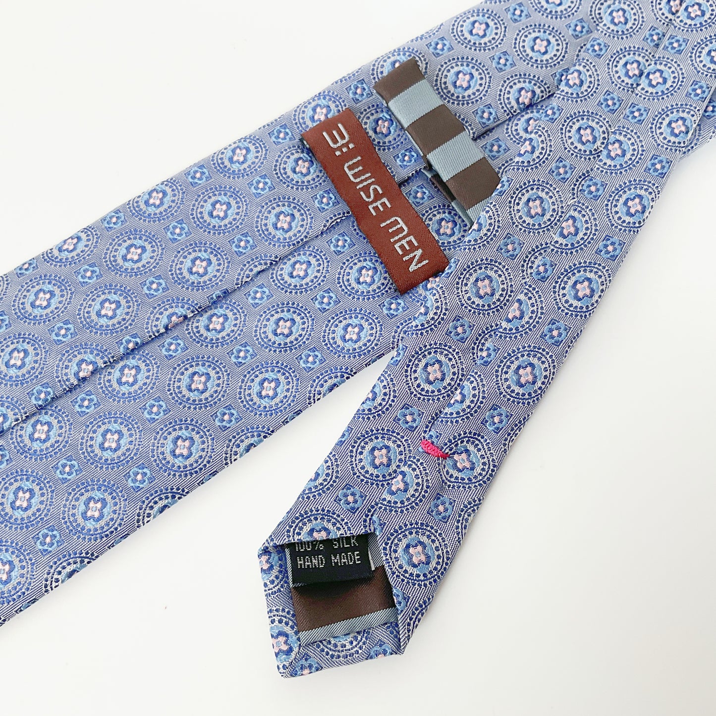 3 Wise Men - Blue-Gray Medallion Silk Tie