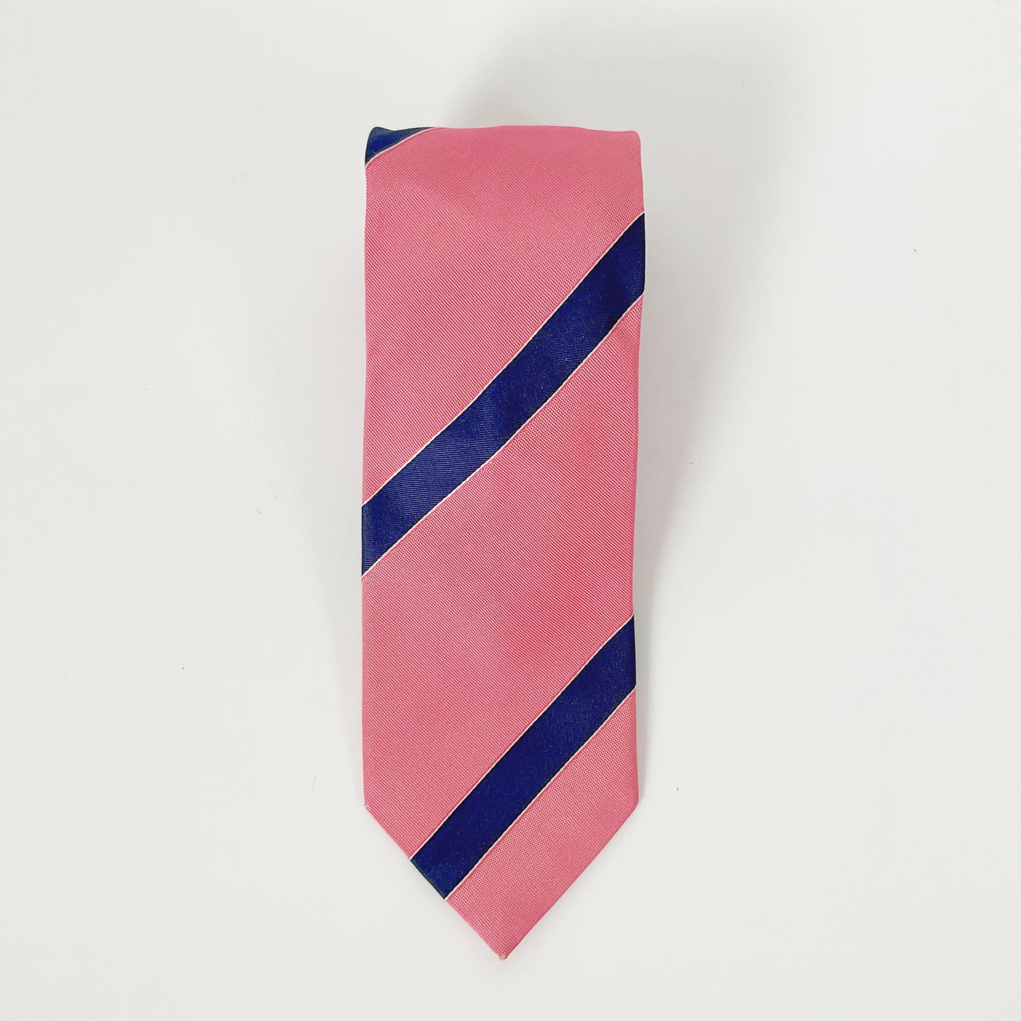 WORKING STYLE - Pink Diagonal Stripe Silk Blended Tie