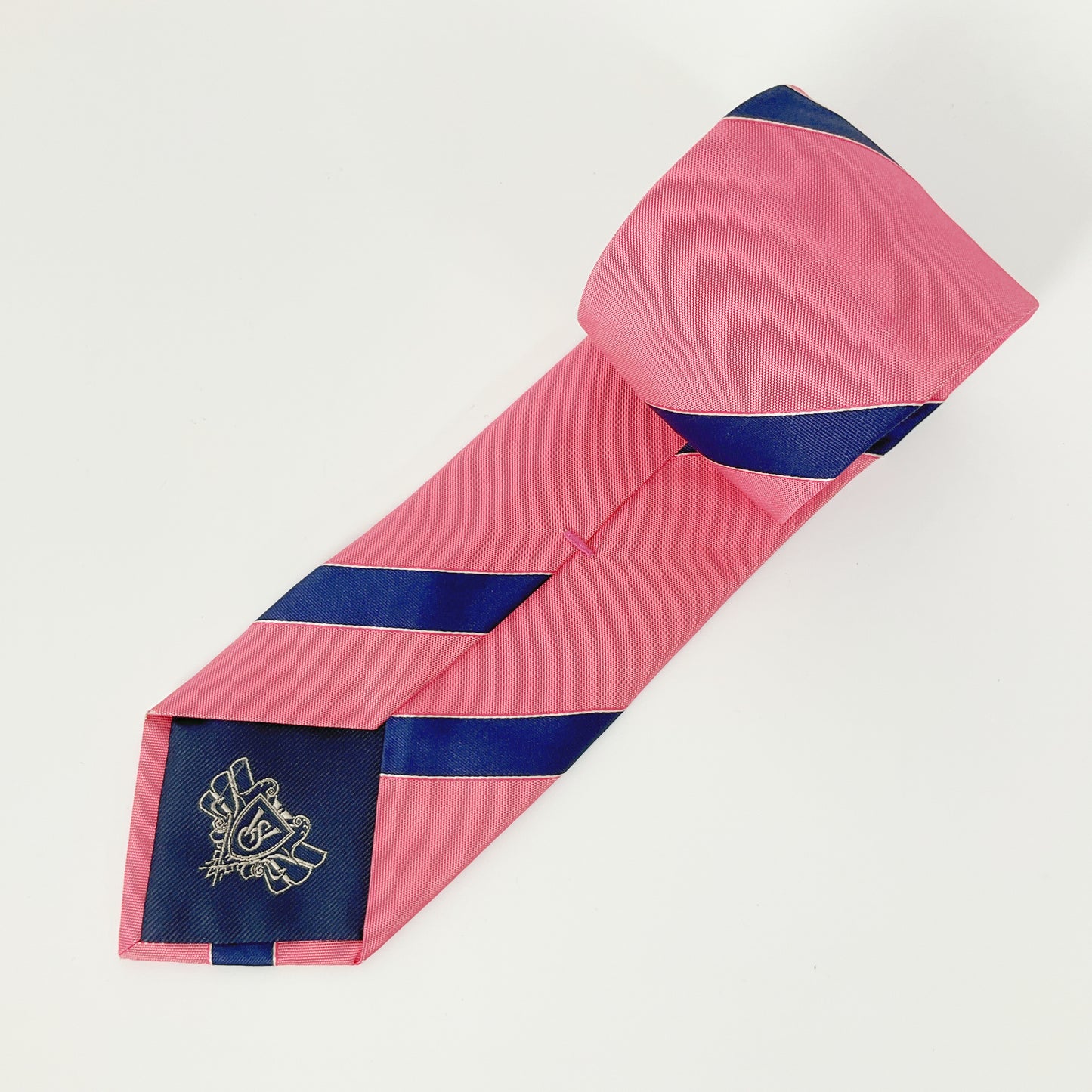 WORKING STYLE - Pink Diagonal Stripe Silk Blended Tie