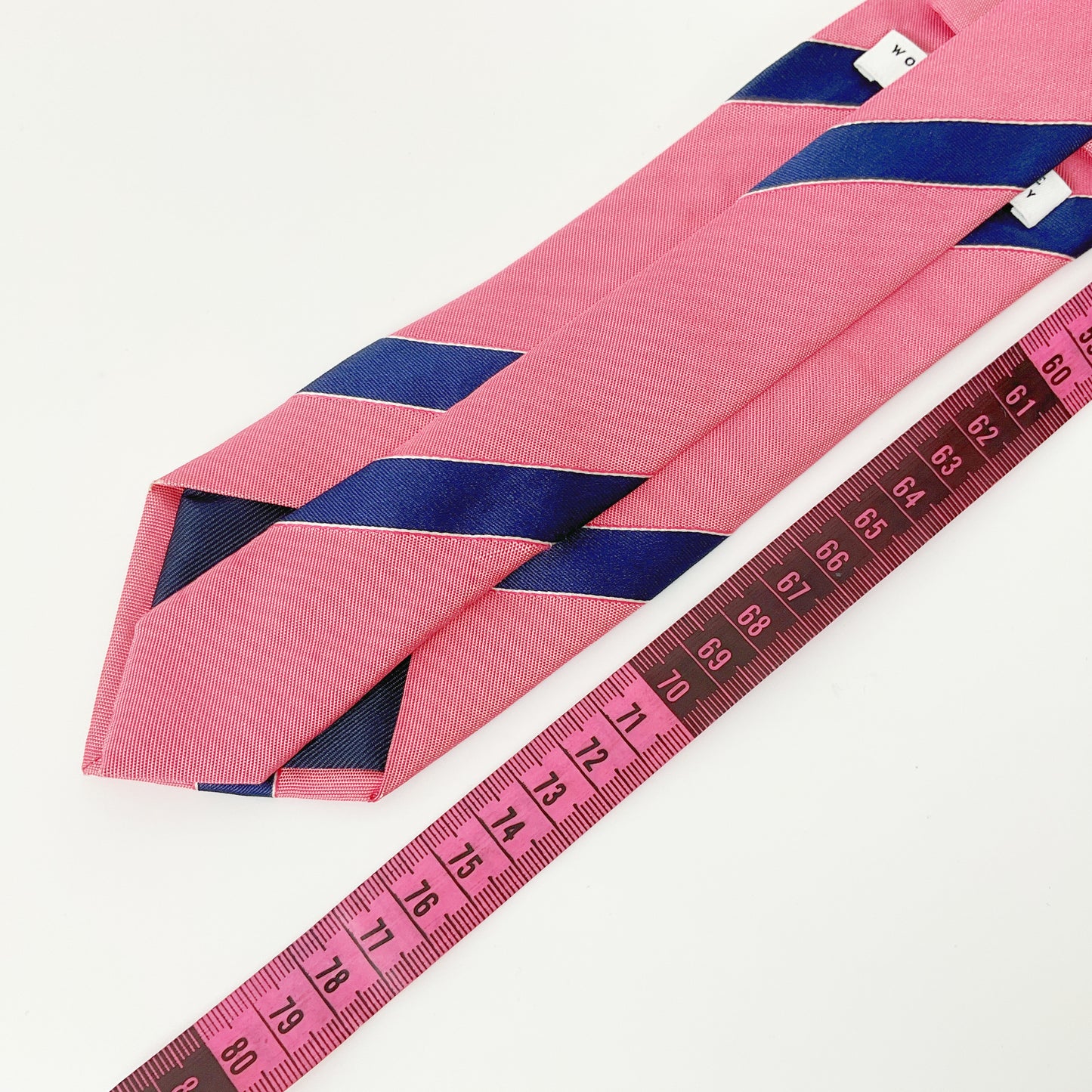 WORKING STYLE - Pink Diagonal Stripe Silk Blended Tie