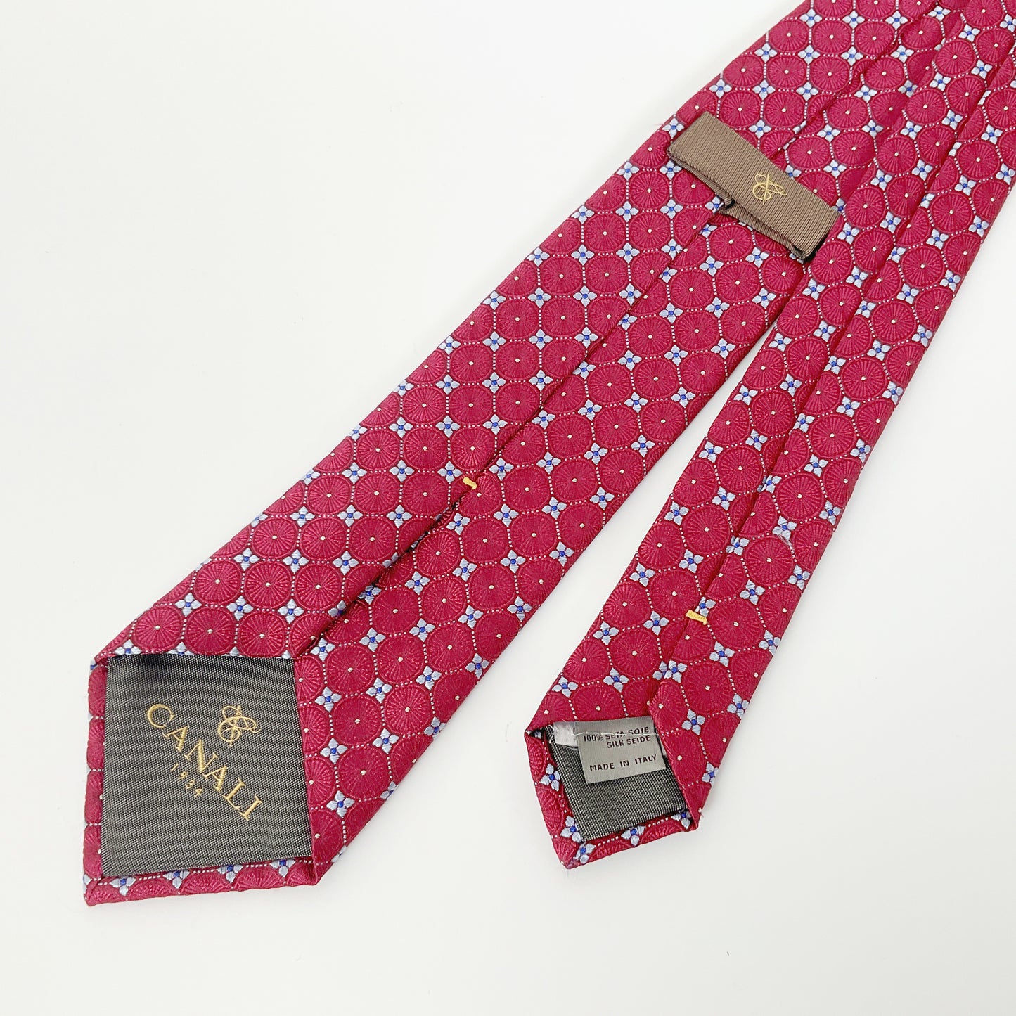 CANALI - Red Medallion Silk Tie