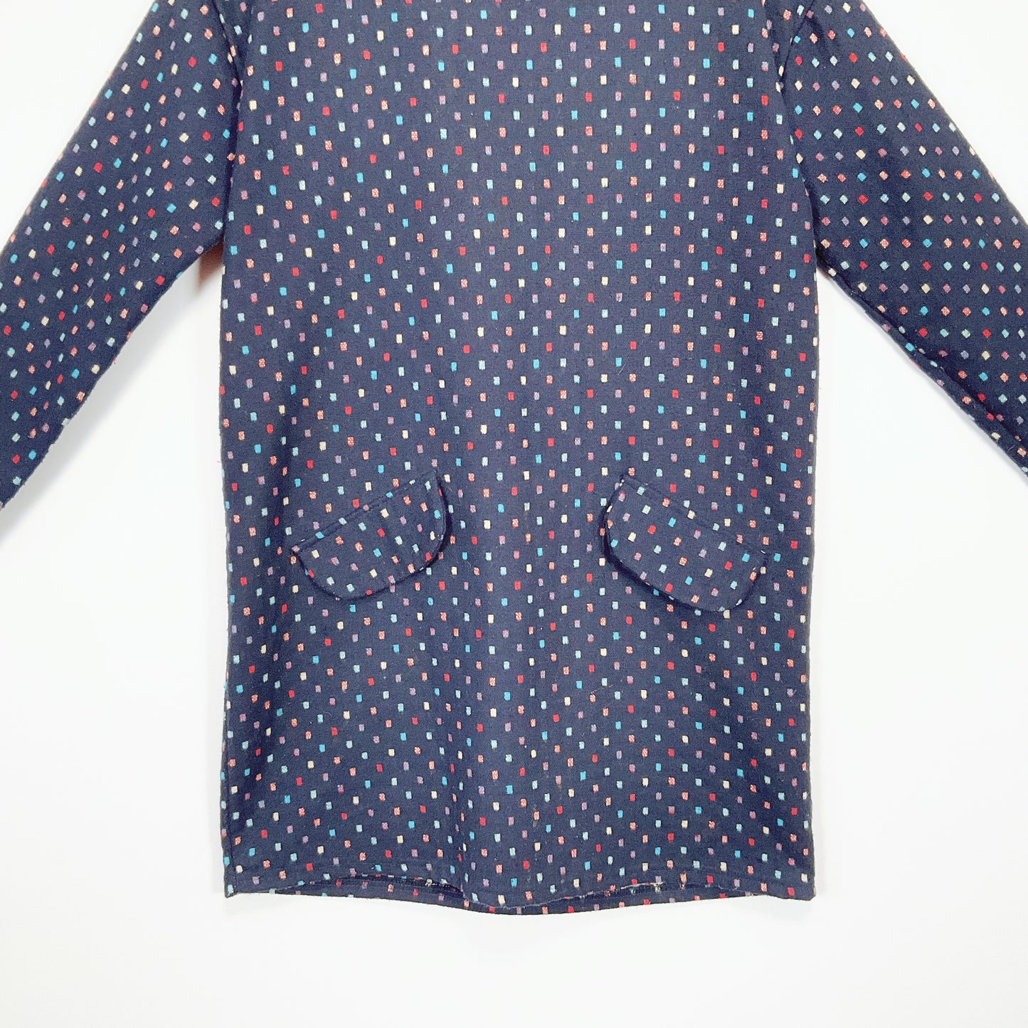 TOPTEN - Navy Blue Polka Dot Top
