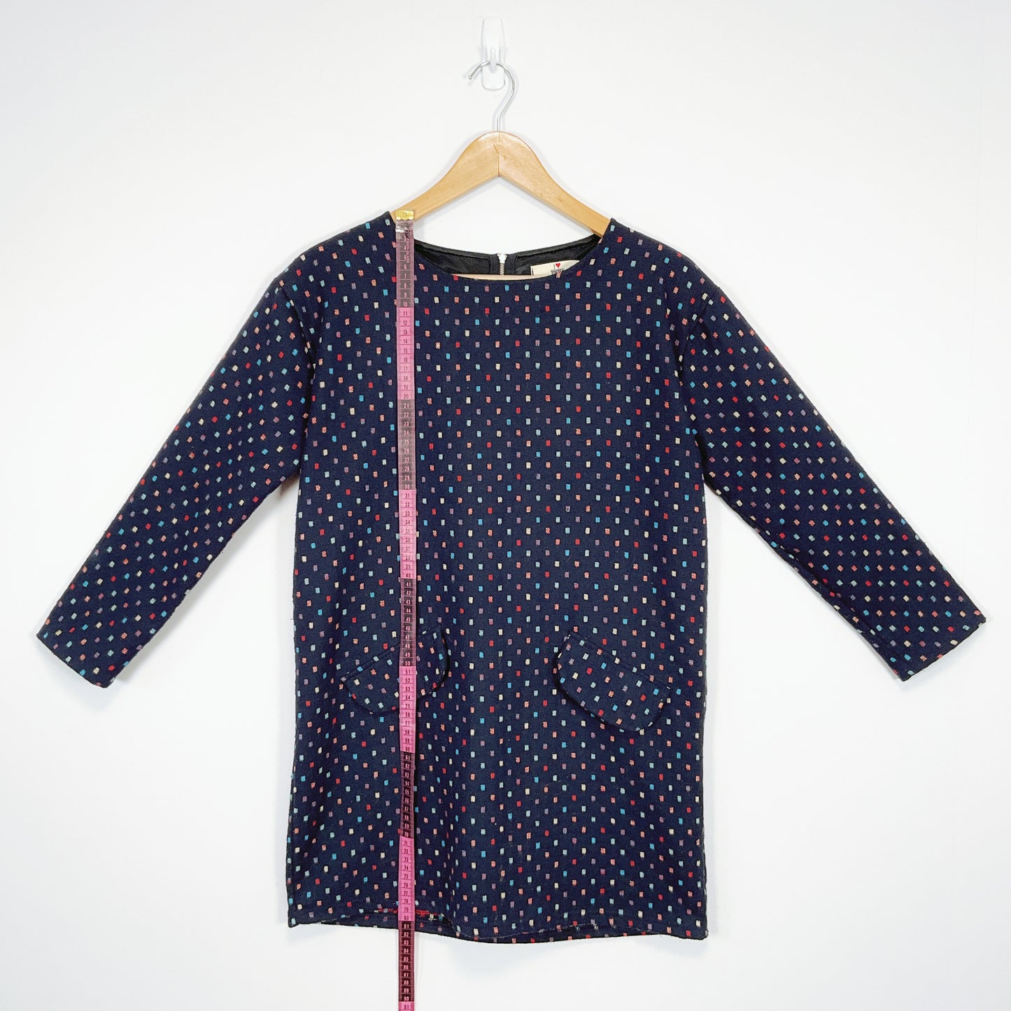 TOPTEN - Navy Blue Polka Dot Top