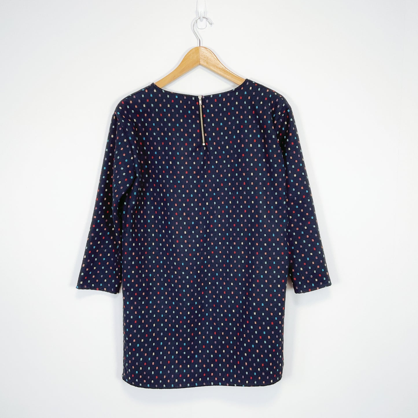TOPTEN - Navy Blue Polka Dot Top