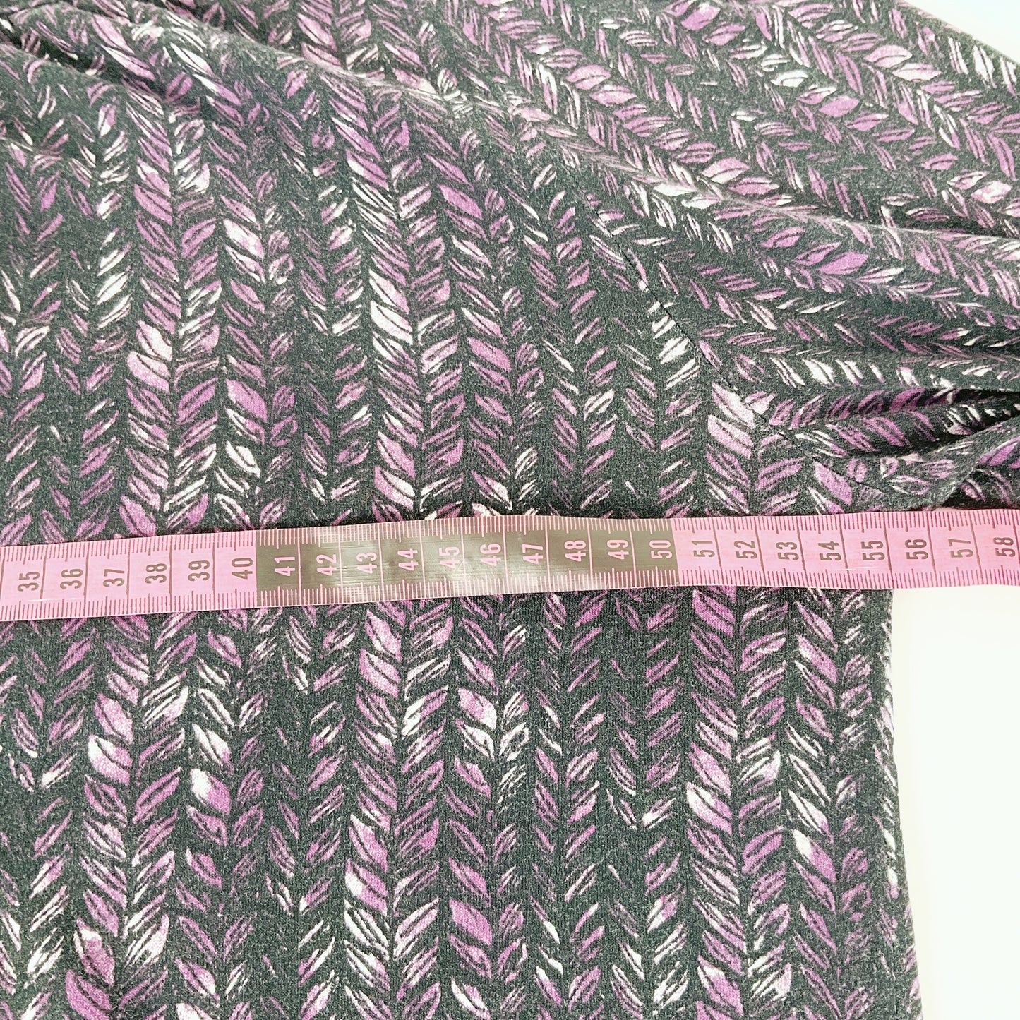 Pick a Berry - Purple Top with Leaf Print and 5/4 Sleeves