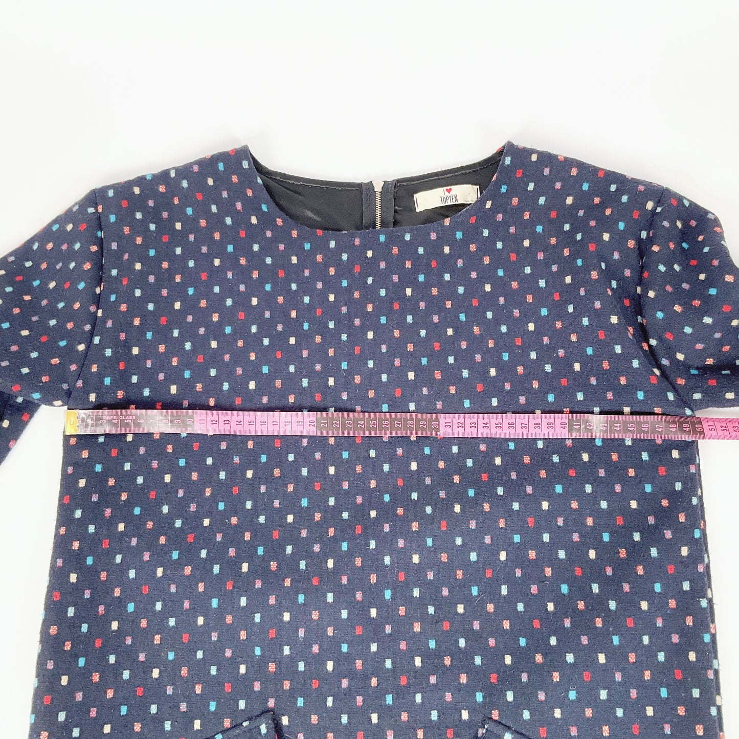 TOPTEN - Navy Blue Polka Dot Top