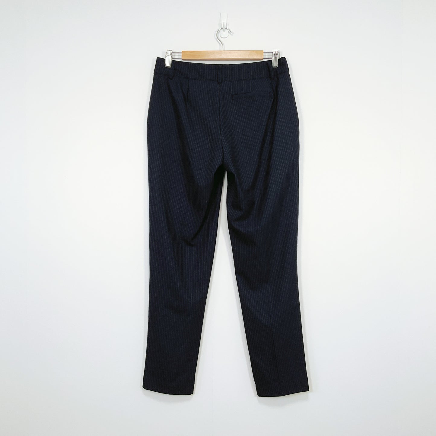 MAX - Navy Pinstripe Slim-Fit Trousers