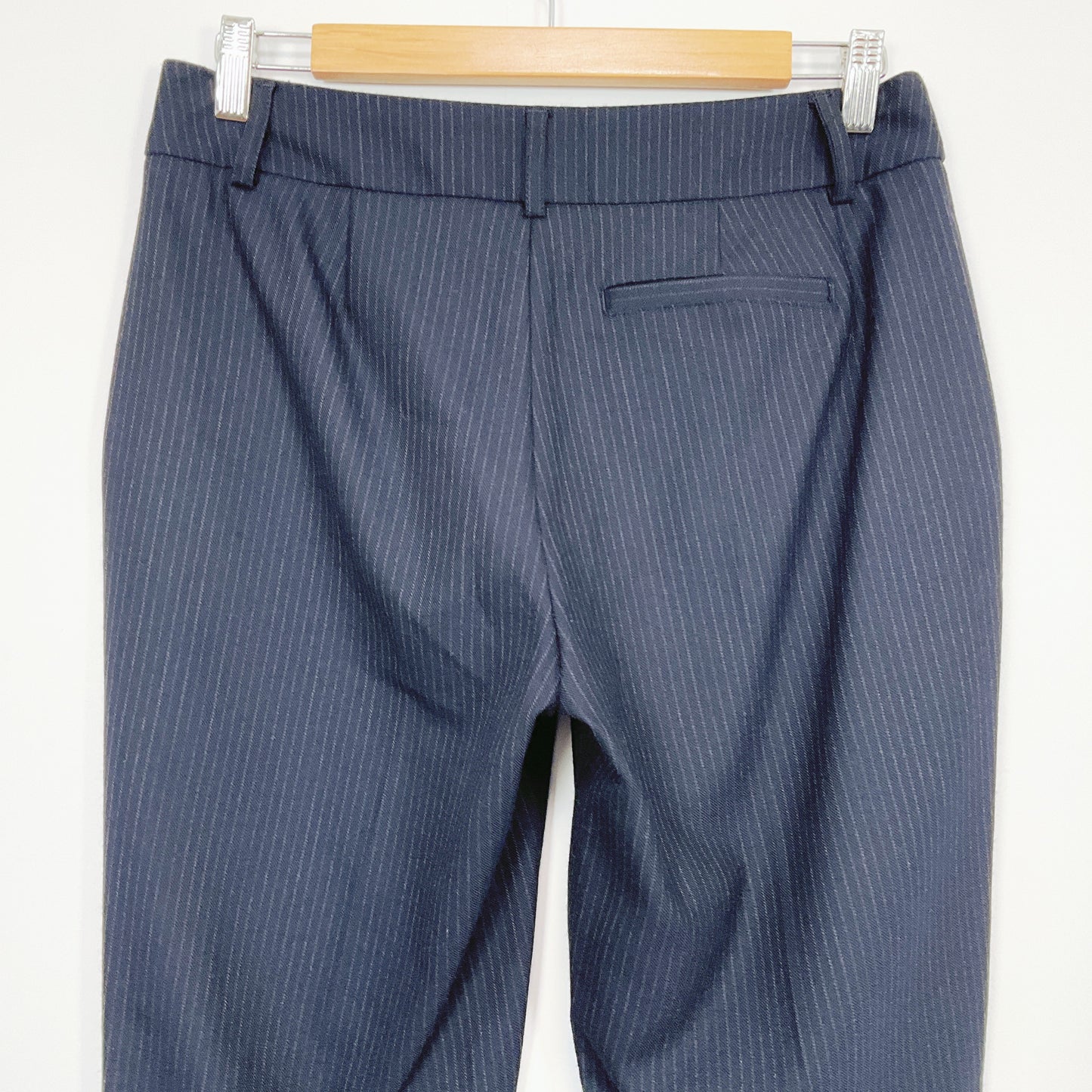 MAX - Navy Pinstripe Slim-Fit Trousers