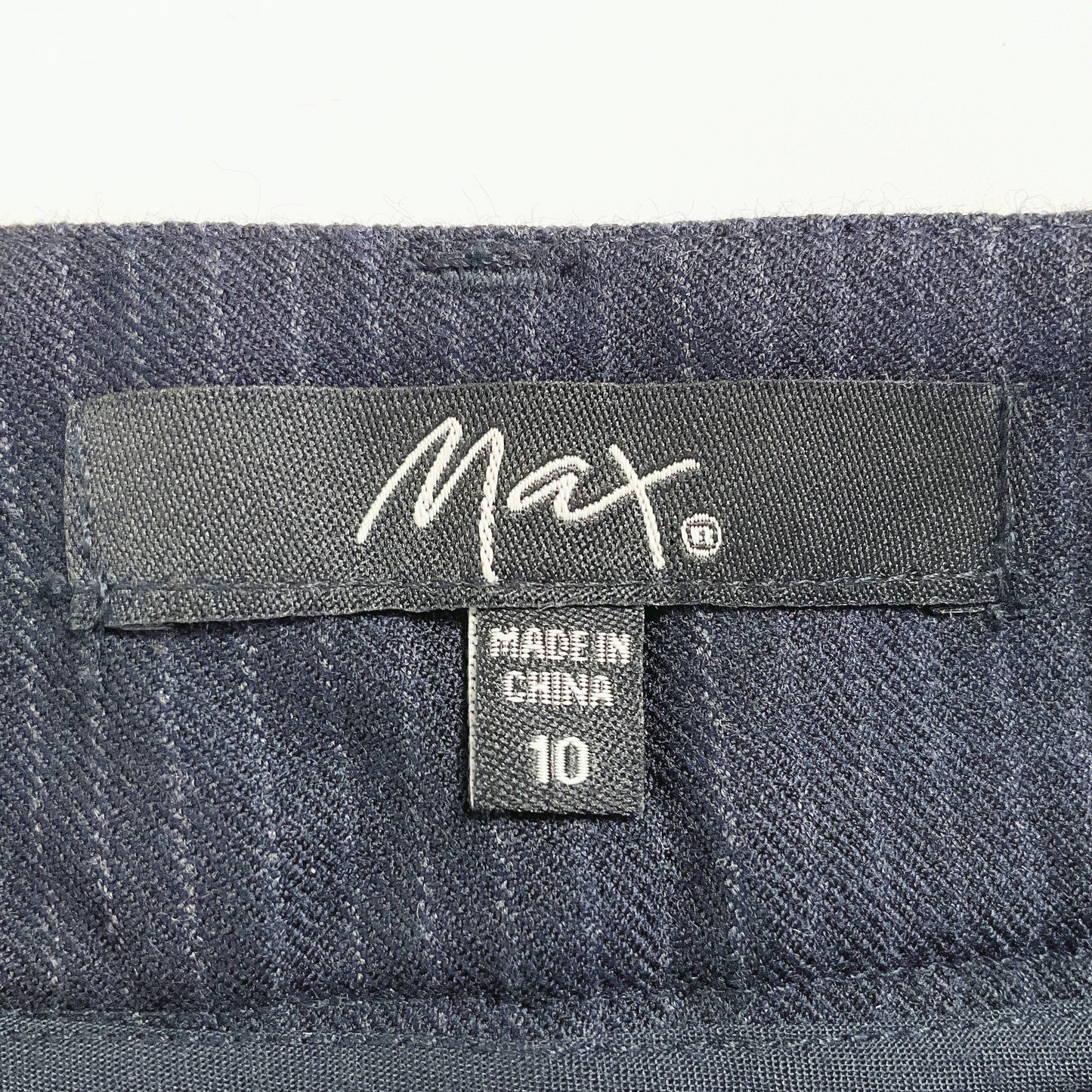 MAX - Navy Pinstripe Slim-Fit Trousers