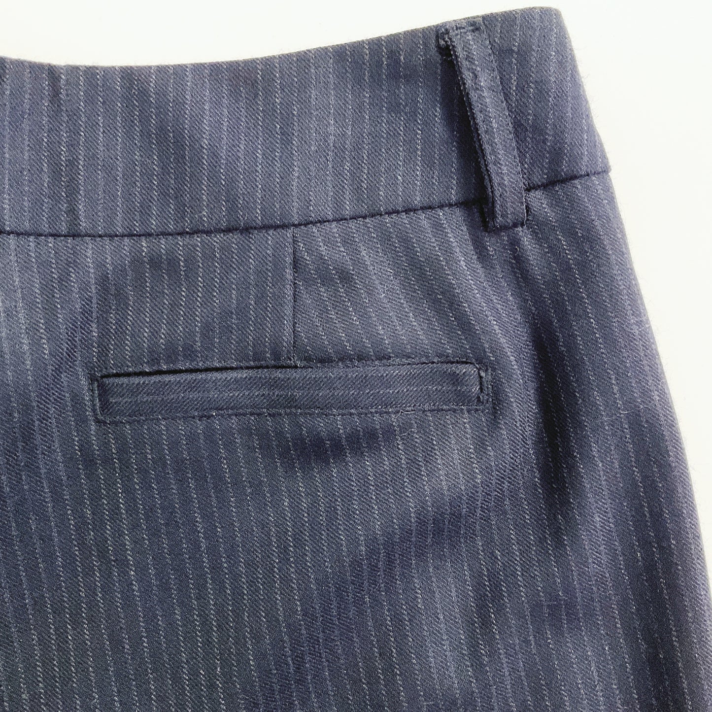 MAX - Navy Pinstripe Slim-Fit Trousers